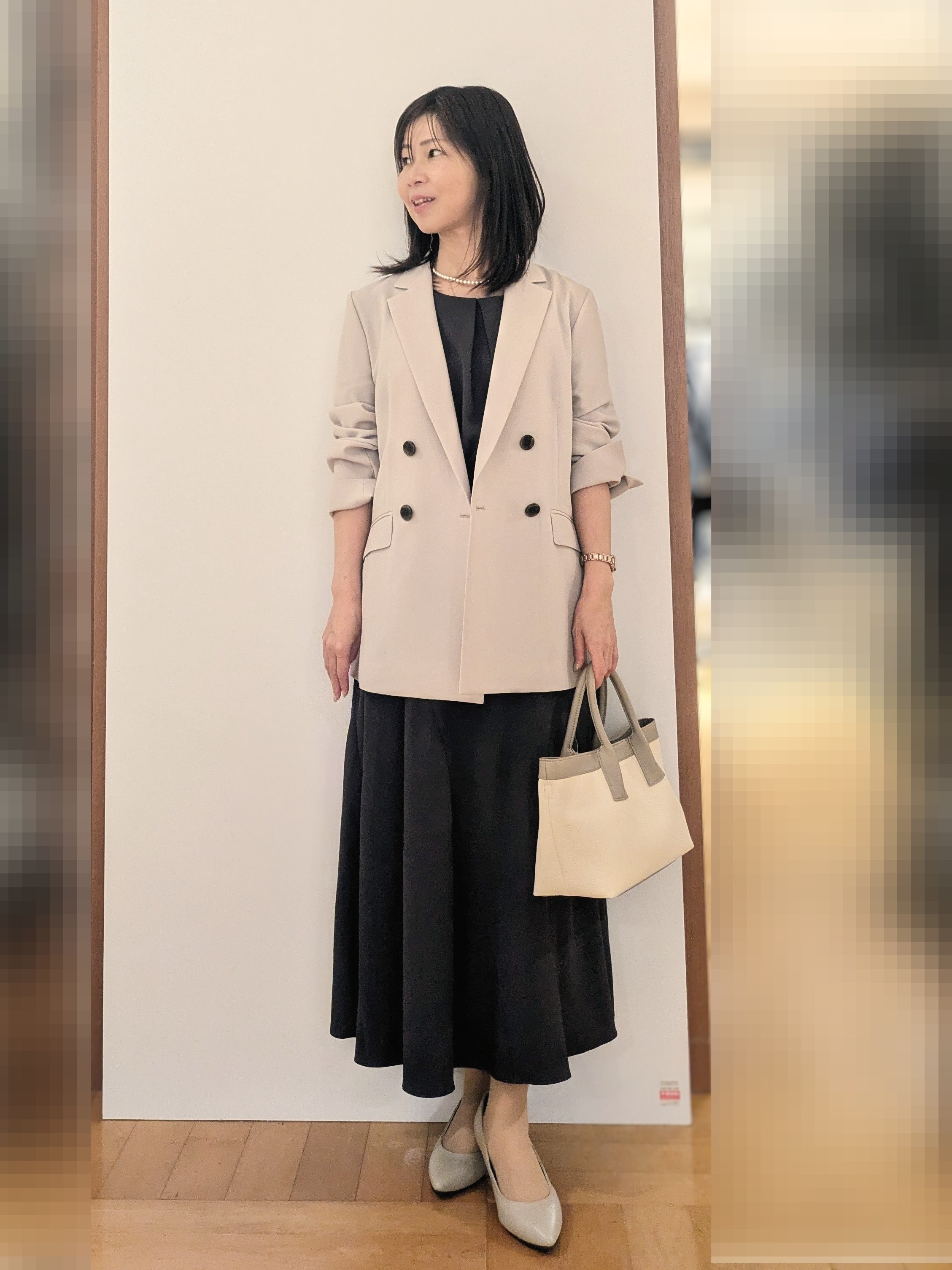 laverさんの「UNTITLED｜【前後2WAY/はっ水/セットアップ可】リラクシーフレンチスリーブブラウス」を使ったコーディネート