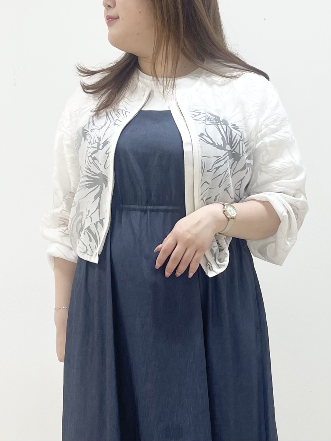YUUKIさんの「COUP DE CHANCE｜【手洗い可／日本製／／セットアップ可】オパール花柄ブルゾン」を使ったコーディネート