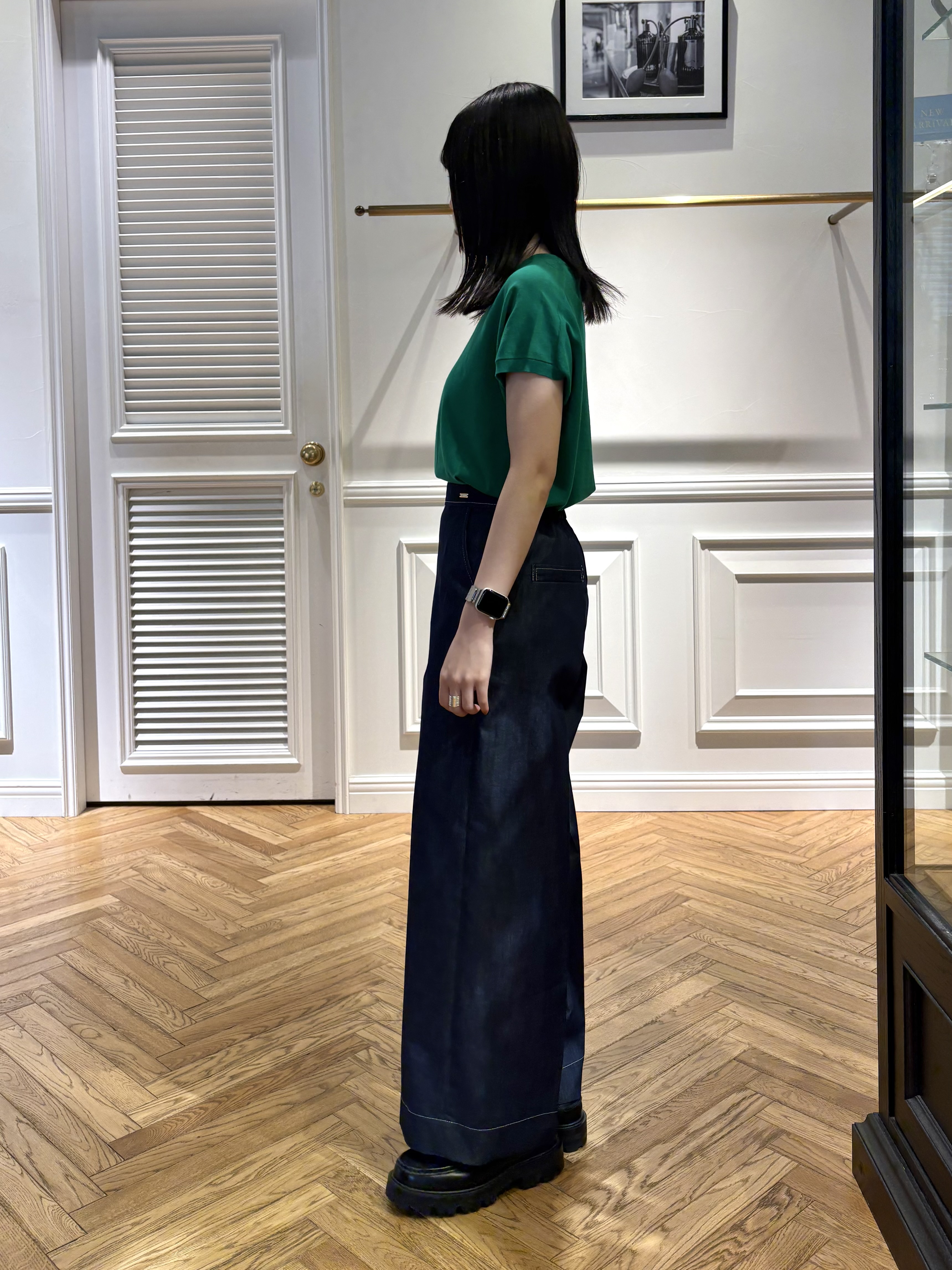 cocoさんの「DRESSTERIOR｜【ウォッシャブル】コットンシルクフレンチスリーブニット」を使ったコーディネート