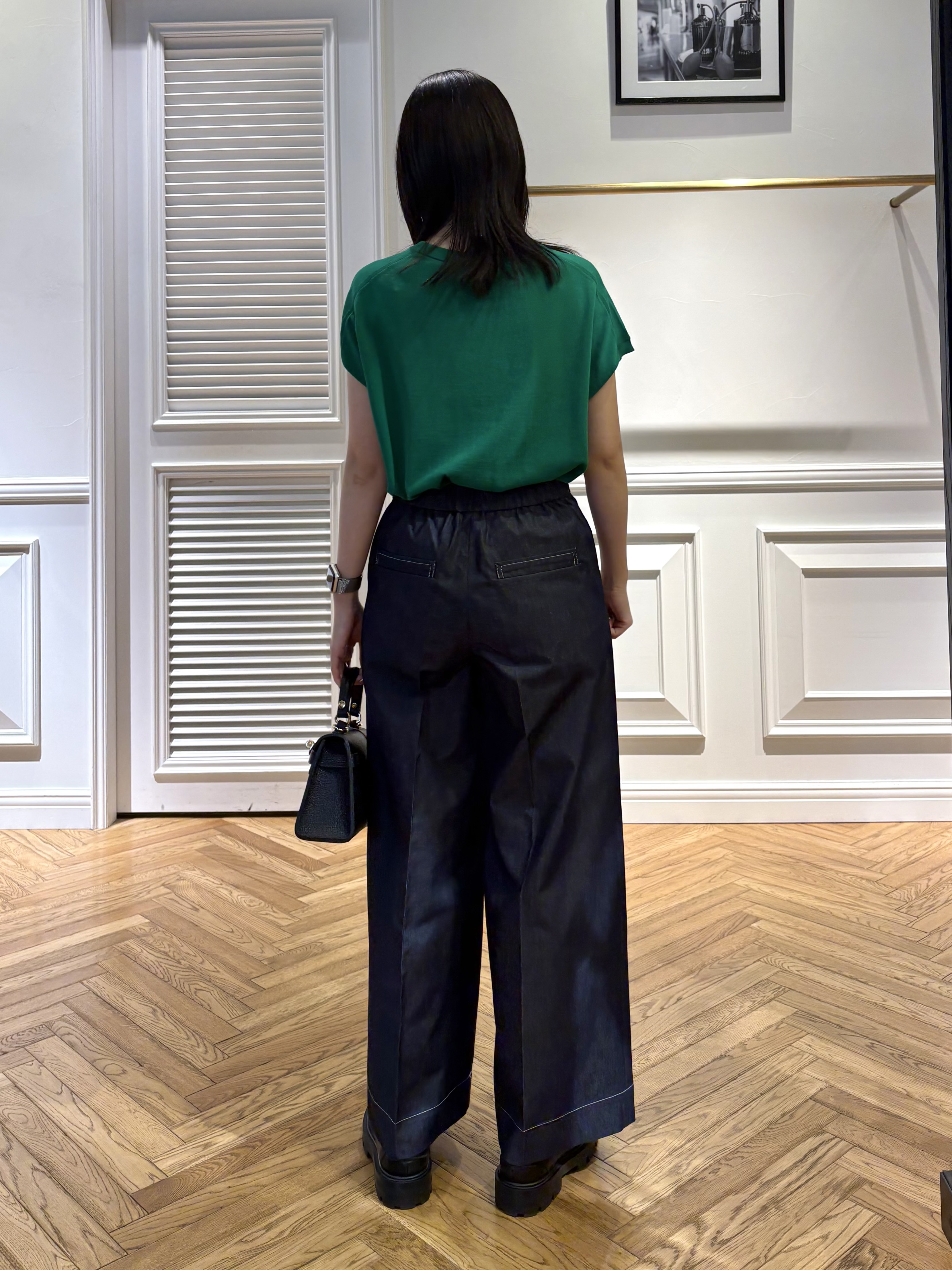 cocoさんの「DRESSTERIOR｜【ウォッシャブル】コットンシルクフレンチスリーブニット」を使ったコーディネート