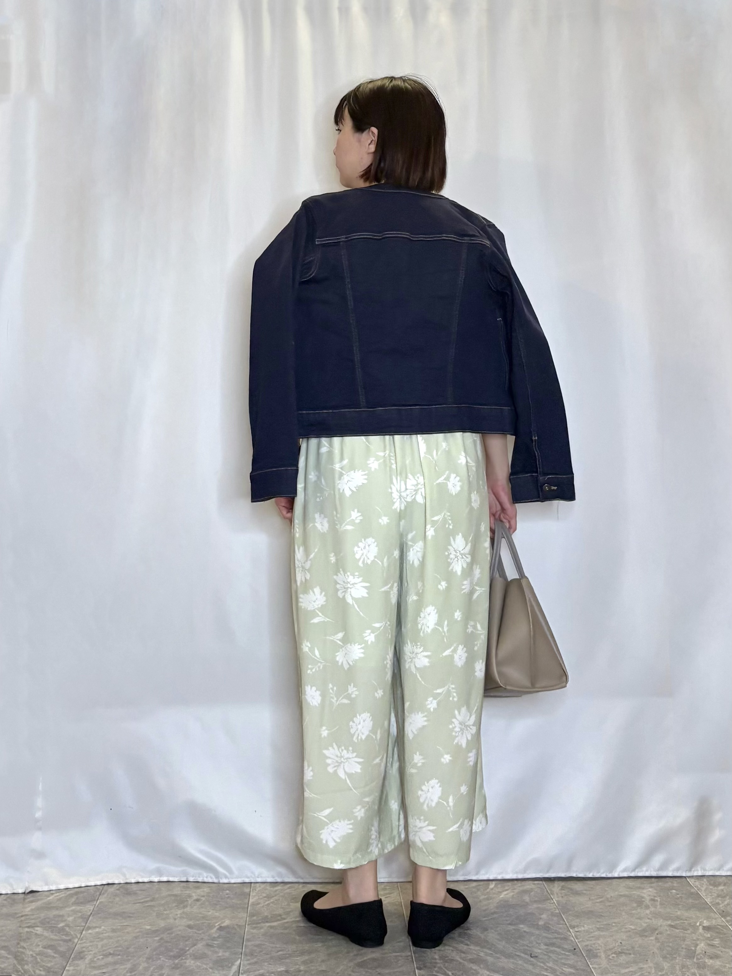 ネリさんの「SHOO･LA･RUE｜【SHOO・LA・RUE DENIM/S-LL/高レビュー】大人のための ノーカラーデニムジャケット」を使ったコーディネート
