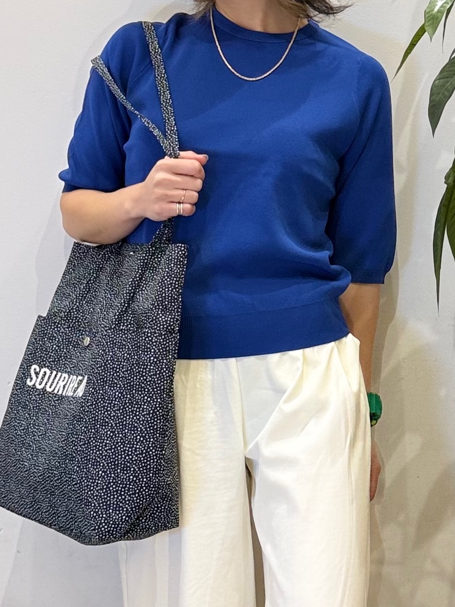 misakiさんの「SHOO･LA･RUE｜【毎日洗える/S-LL/ひんやり/UV】上半身すっきり 二の腕見せない5分袖ニット」を使ったコーディネート