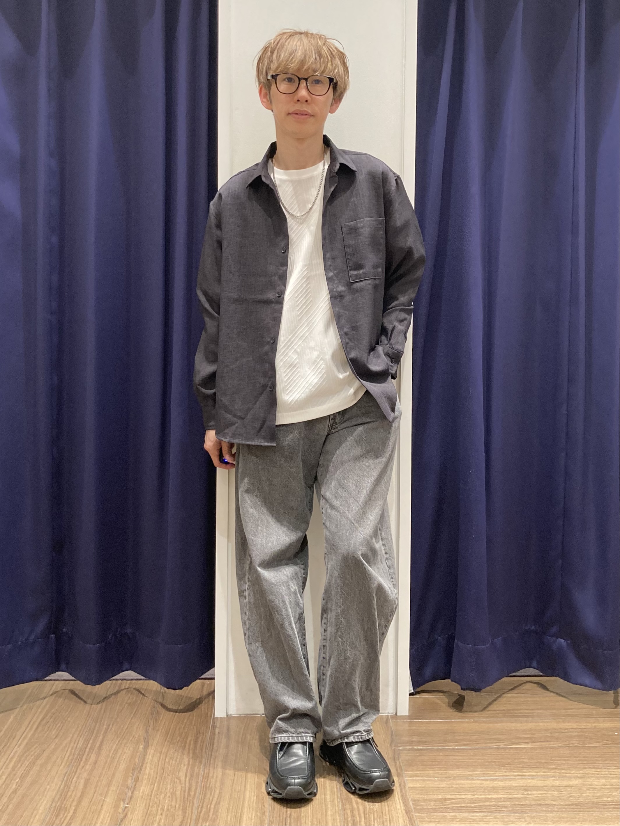 つーじーさんの「THE SHOP TK｜【LINO FINE】リネンライク 長袖シャツ UVカット/イージーケア/吸水速乾/洗濯機OK」を使ったコーディネート