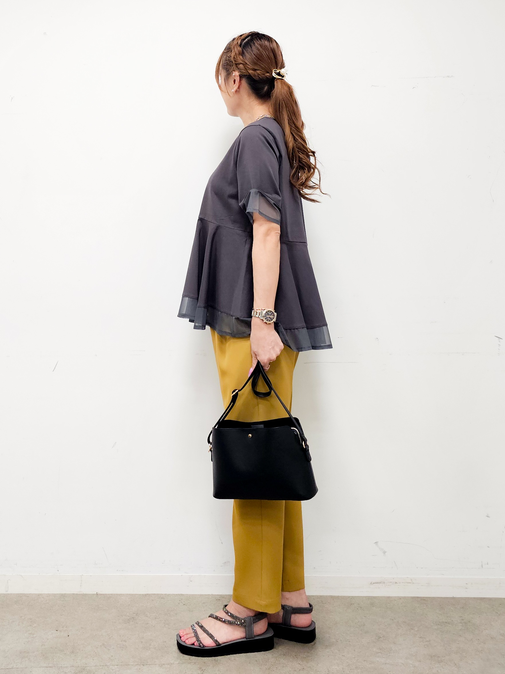 ゆゆさんの「SHOO･LA･RUE｜チュールレイヤードペプラムＴシャツ」を使ったコーディネート