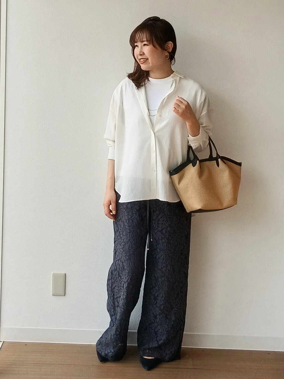 なみきさんの「UNTITLED｜【2WAY/マシンウォッシャブル】カシュクールデザインシャツ」を使ったコーディネート