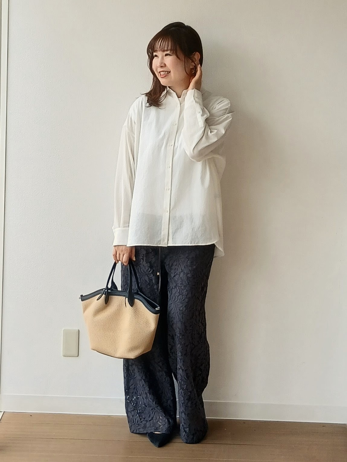 なみきさんの「UNTITLED｜【2WAY/マシンウォッシャブル】カシュクールデザインシャツ」を使ったコーディネート