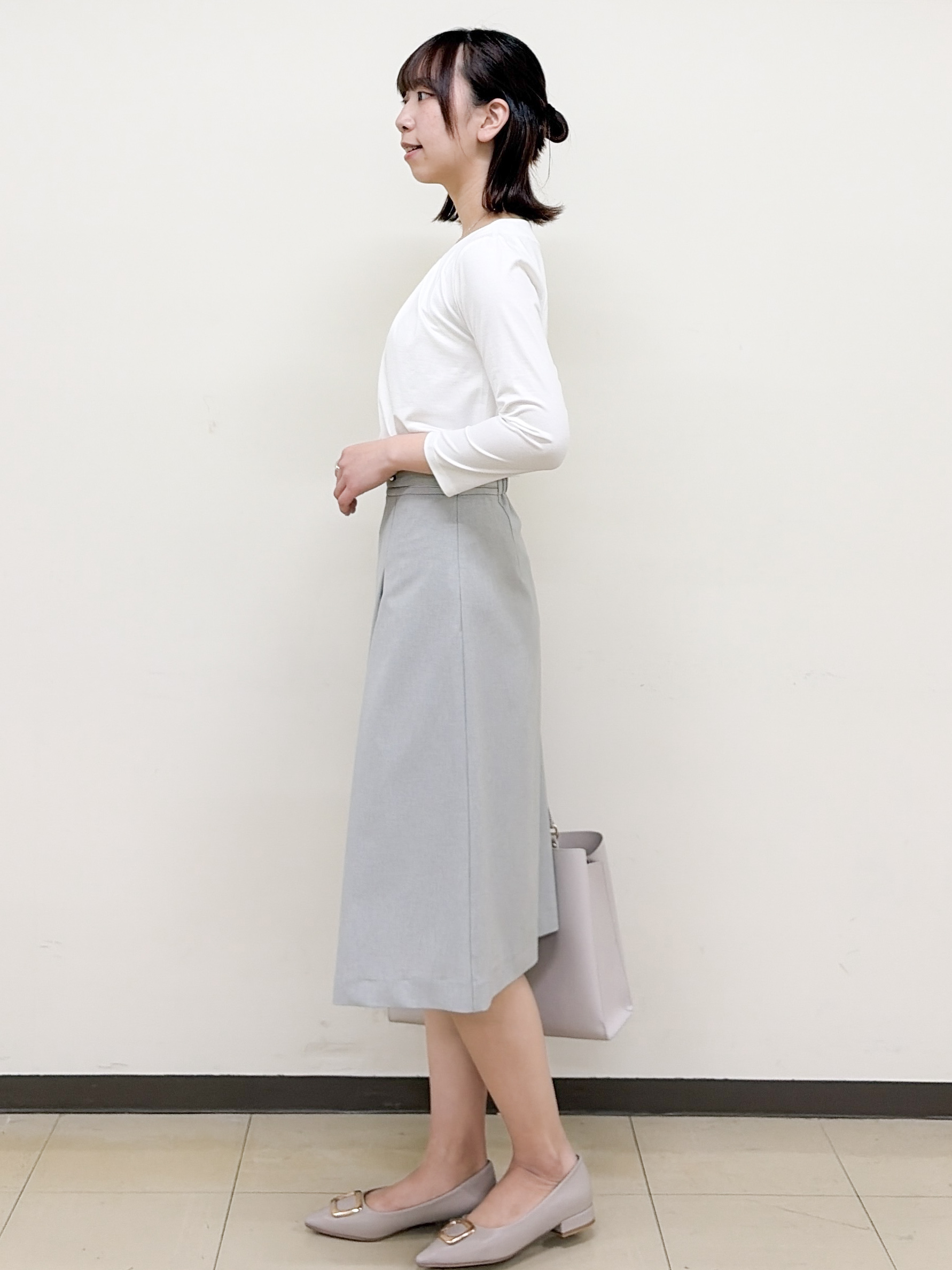 yurinaさんの「index｜タックビジュー7分袖トップス【洗濯機可】」を使ったコーディネート