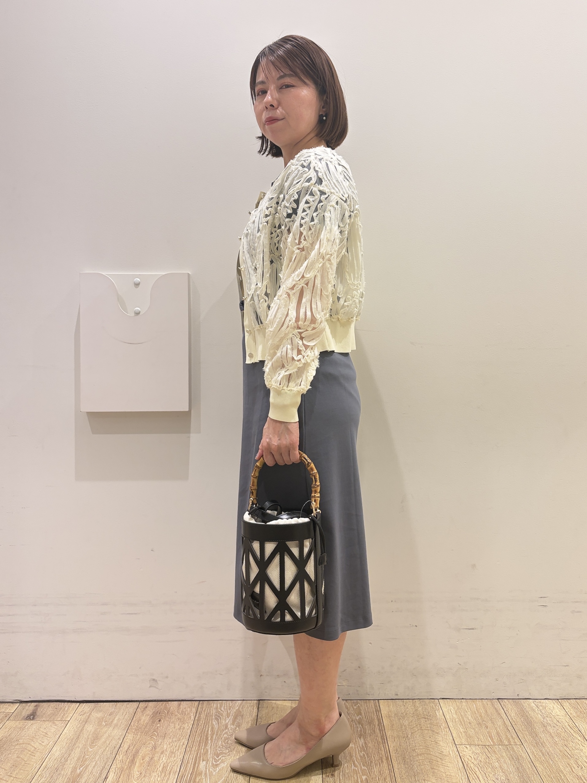 YUKOさんの「index｜【接触冷感／UVケア】Iラインフレアスリーブワンピース《洗濯機OK／XS～3L／6col》」を使ったコーディネート