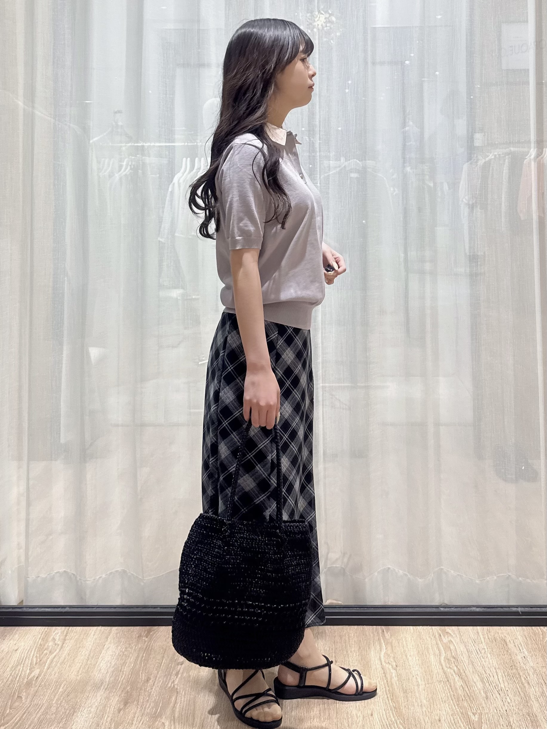 ぞうげさんの「OPAQUE.CLIP｜2WAY衿付きニット【洗濯機OK】」を使ったコーディネート