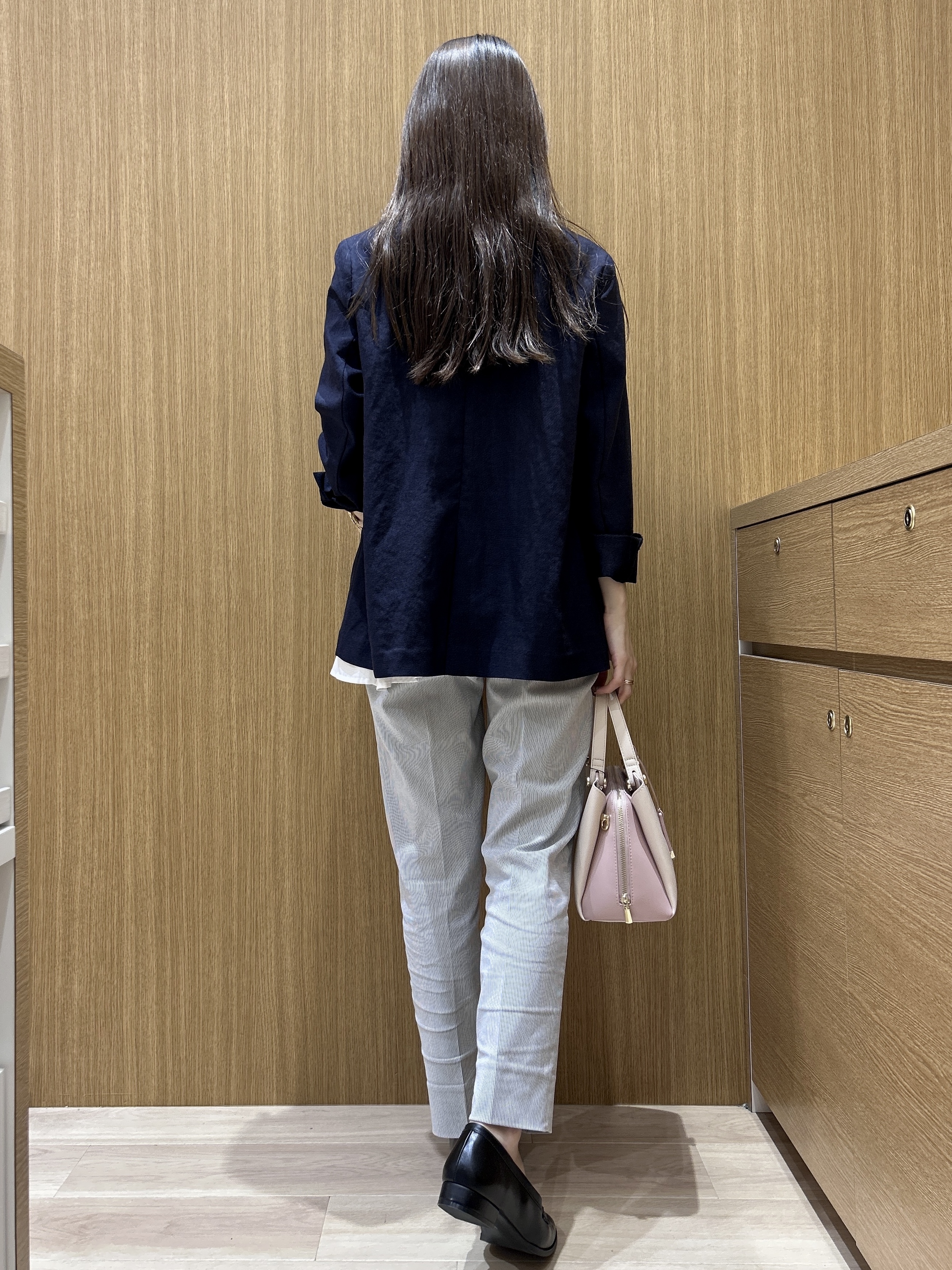 maiさんの「OPAQUE.CLIP｜【UV／接触冷感】ダブルブレストジャケット《防シワ加工／洗える》」を使ったコーディネート