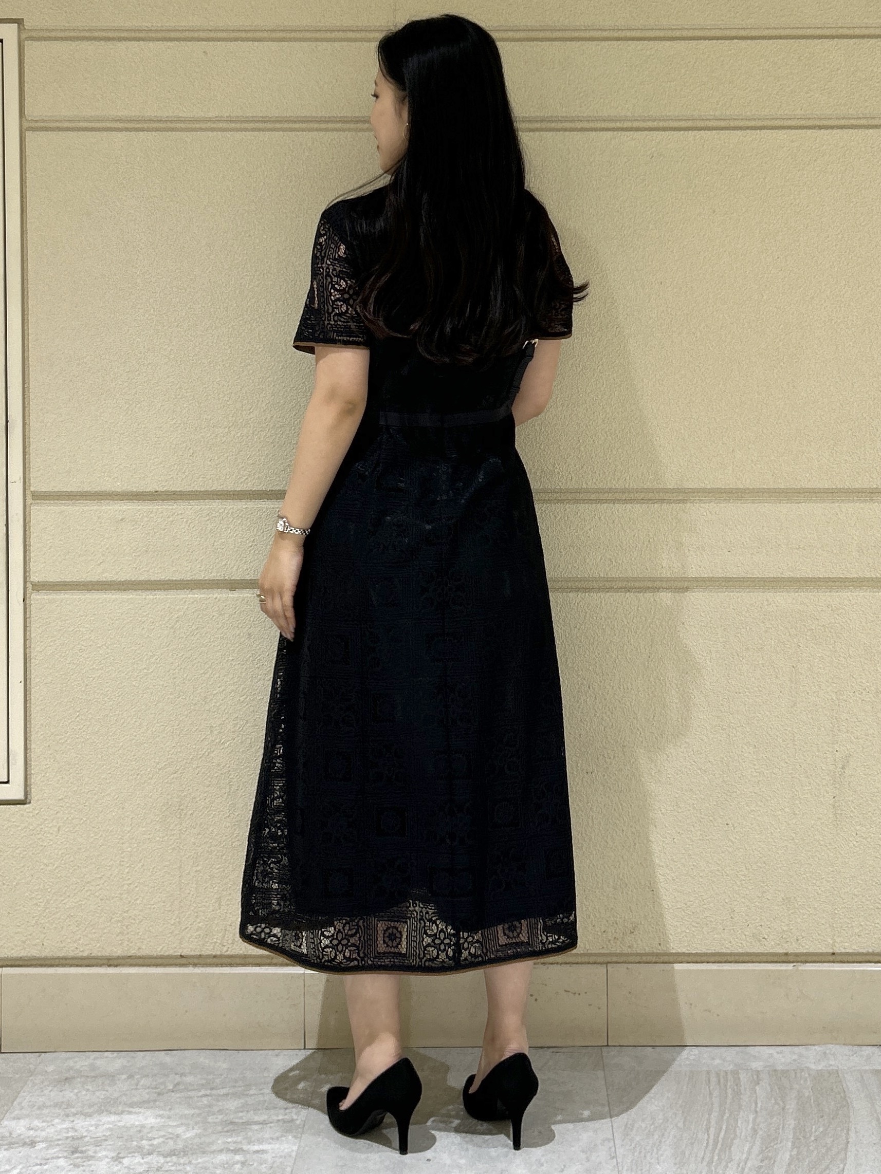 Momokaさんの「COUP DE CHANCE｜【リボン取り外し可】ボウタイ付レースワンピース」を使ったコーディネート