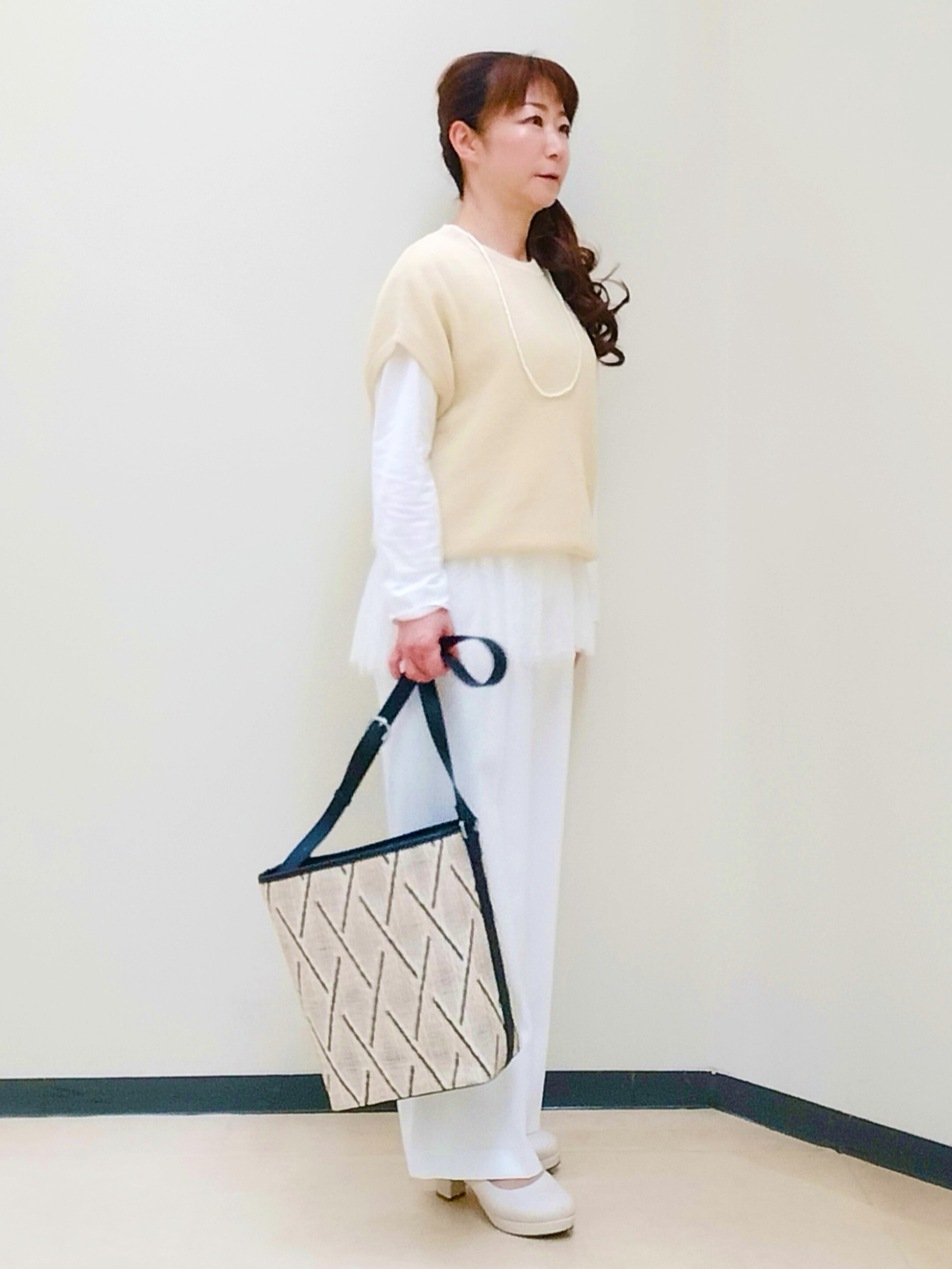 花さんの「Reflect｜【レイヤードにおすすめ◎】畦編みフレンチスリーブトップス」を使ったコーディネート