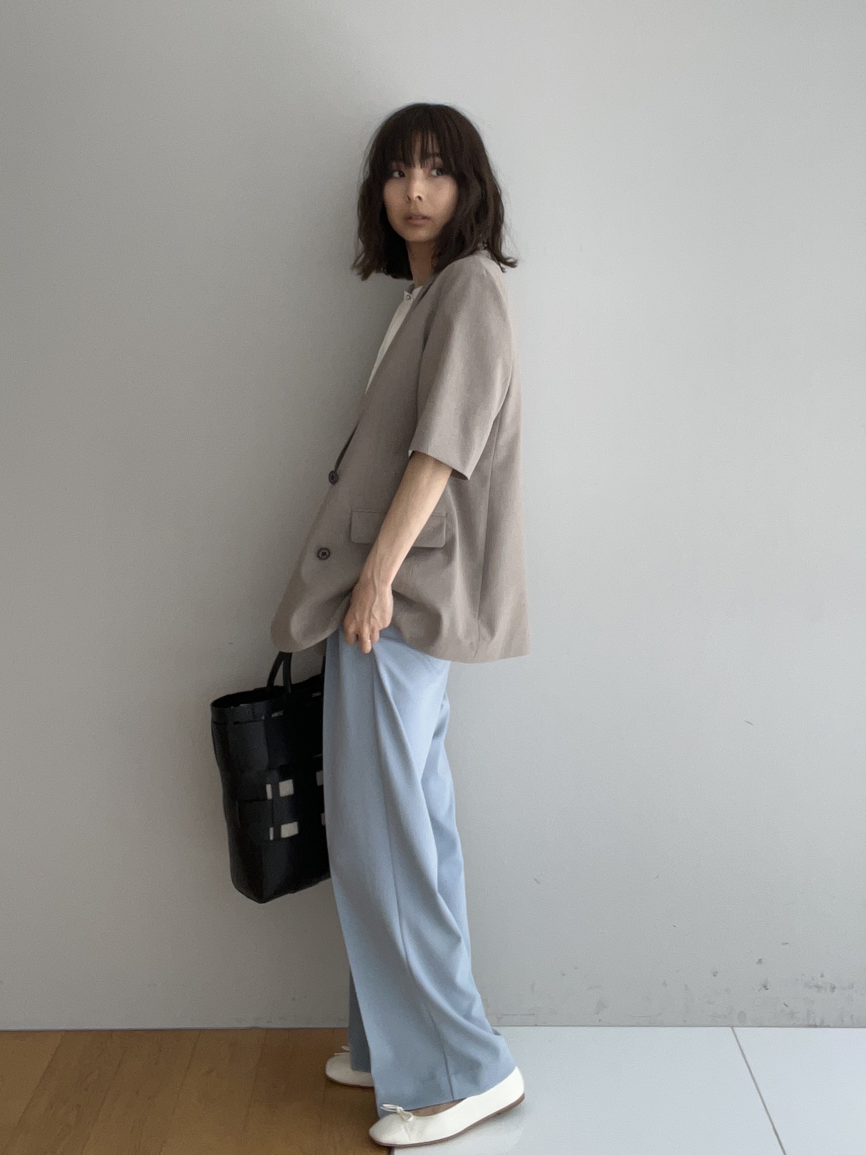 misaさんの「DRESSTERIOR｜【セットアップ可/UVカット/接触冷感/吸水速乾】ウォッシャブル リネンライクドルマンジャケット」を使ったコーディネート