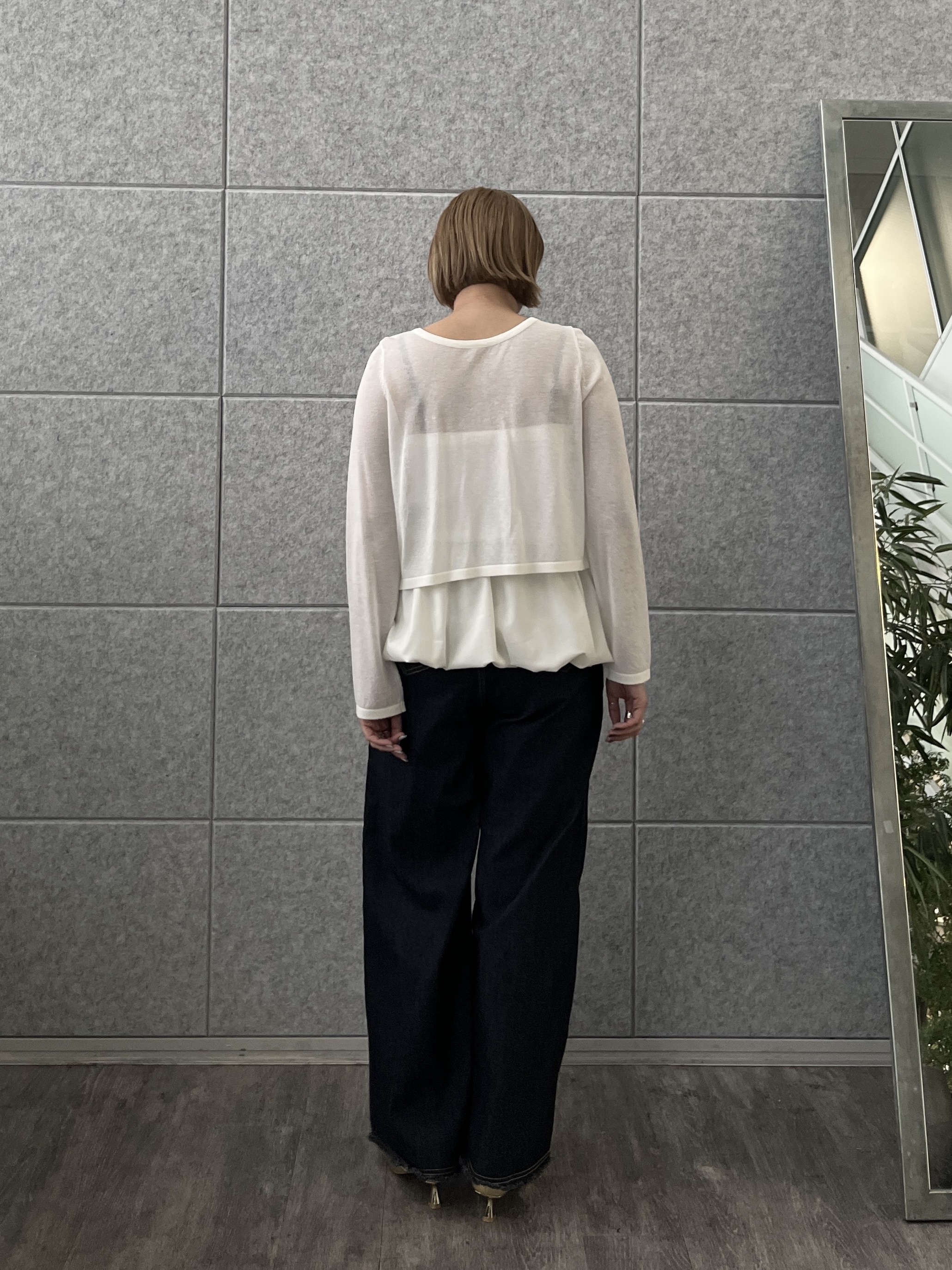 Harukaさんの「INDIVI｜ハイウエストカットオフデニム」を使ったコーディネート