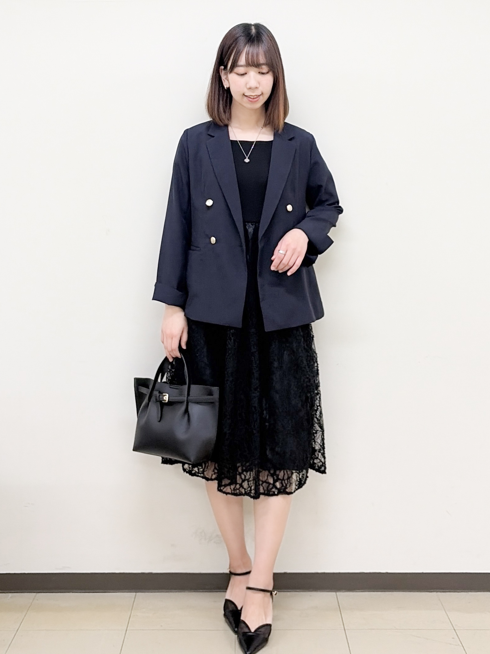 yurinaさんの「index｜《ツインセット》カーディガン&times;ニットドッキングワンピース【洗濯機OK】」を使ったコーディネート