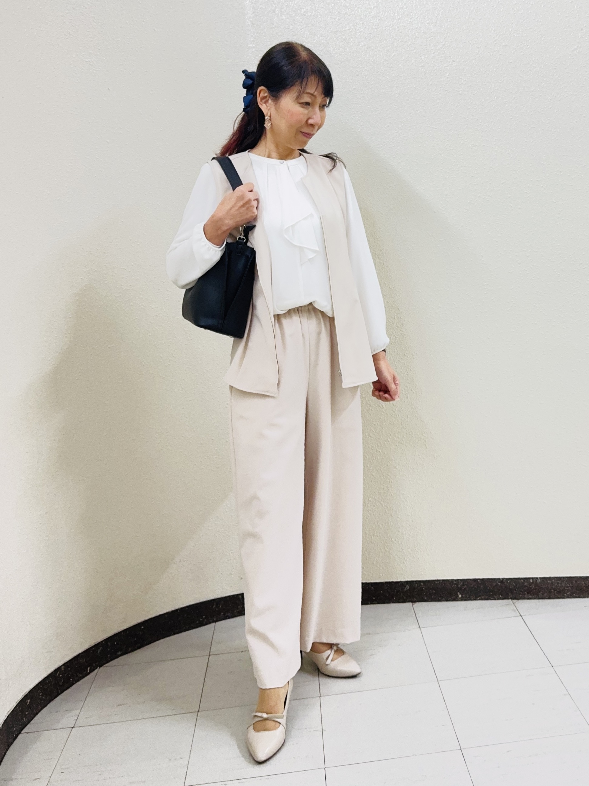 ⭐︎Eimi⭐︎さんの「Reflect｜【UVカット／接触冷感】フロントフリルシフォンブラウス」を使ったコーディネート