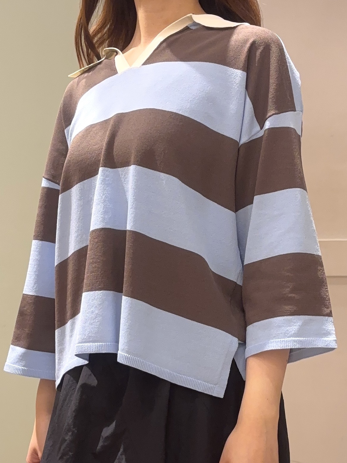 しばみさんの「grove｜【ひんやり＆UVカット】ラガークロップドプルオーバー」を使ったコーディネート