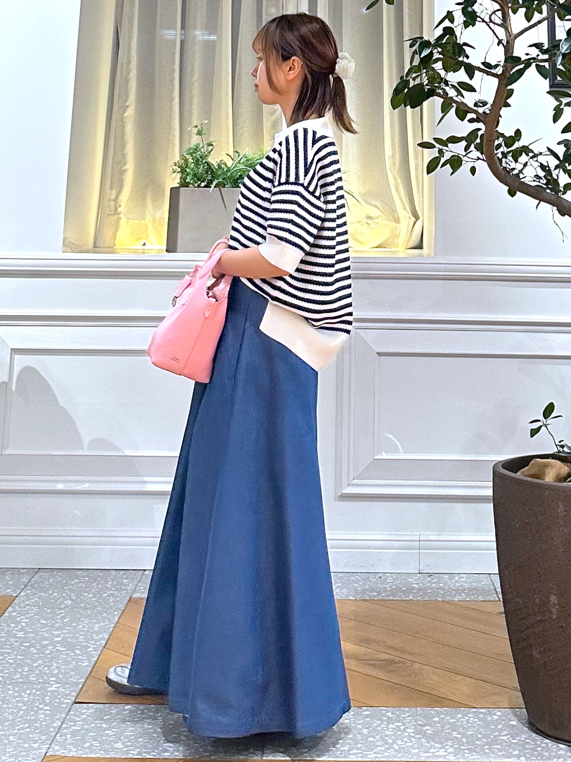 なべこさんの「DRESSTERIOR｜ウォッシャブルスキッパークロップドニット」を使ったコーディネート