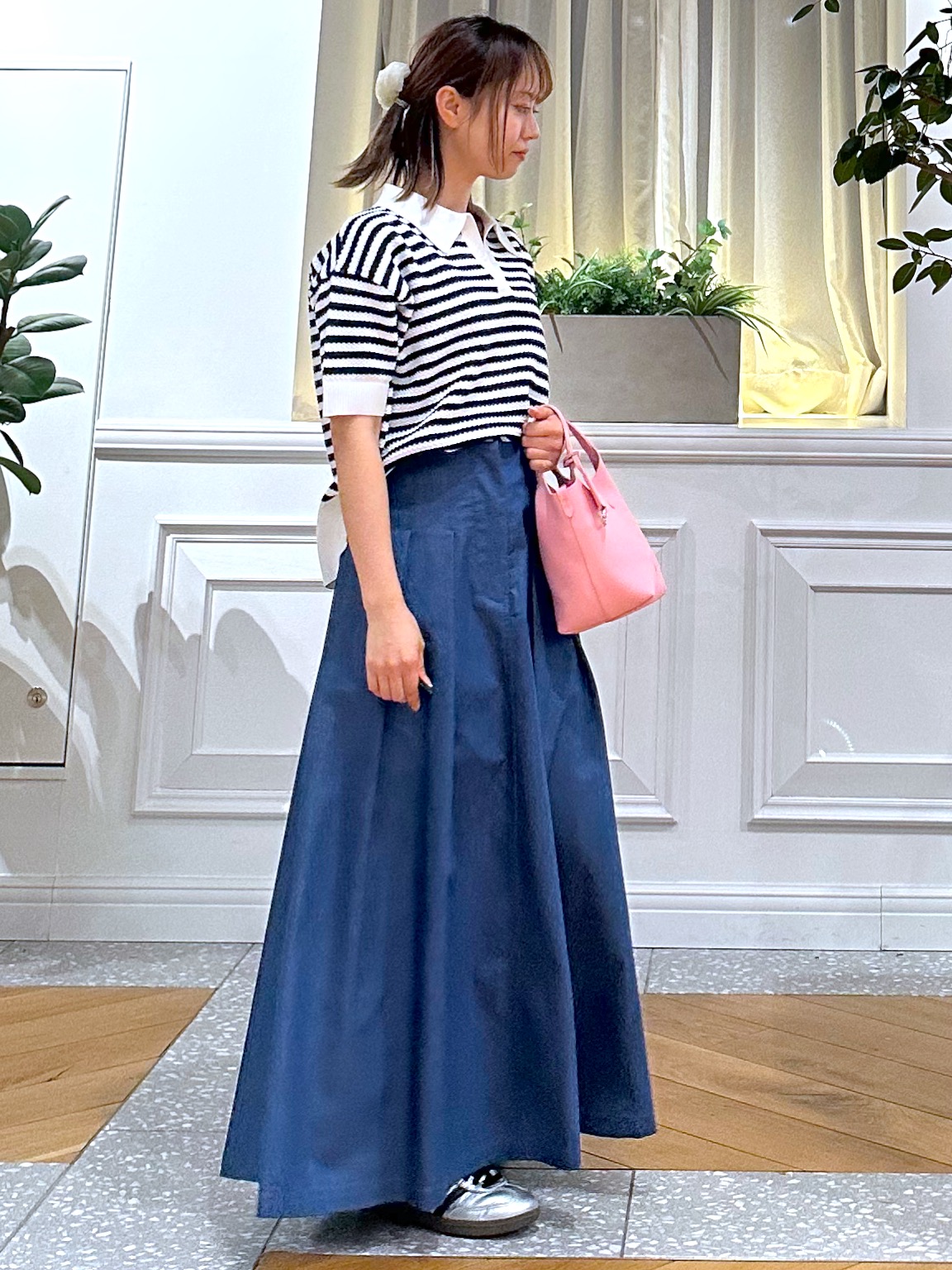 なべこさんの「DRESSTERIOR｜ウォッシャブルスキッパークロップドニット」を使ったコーディネート