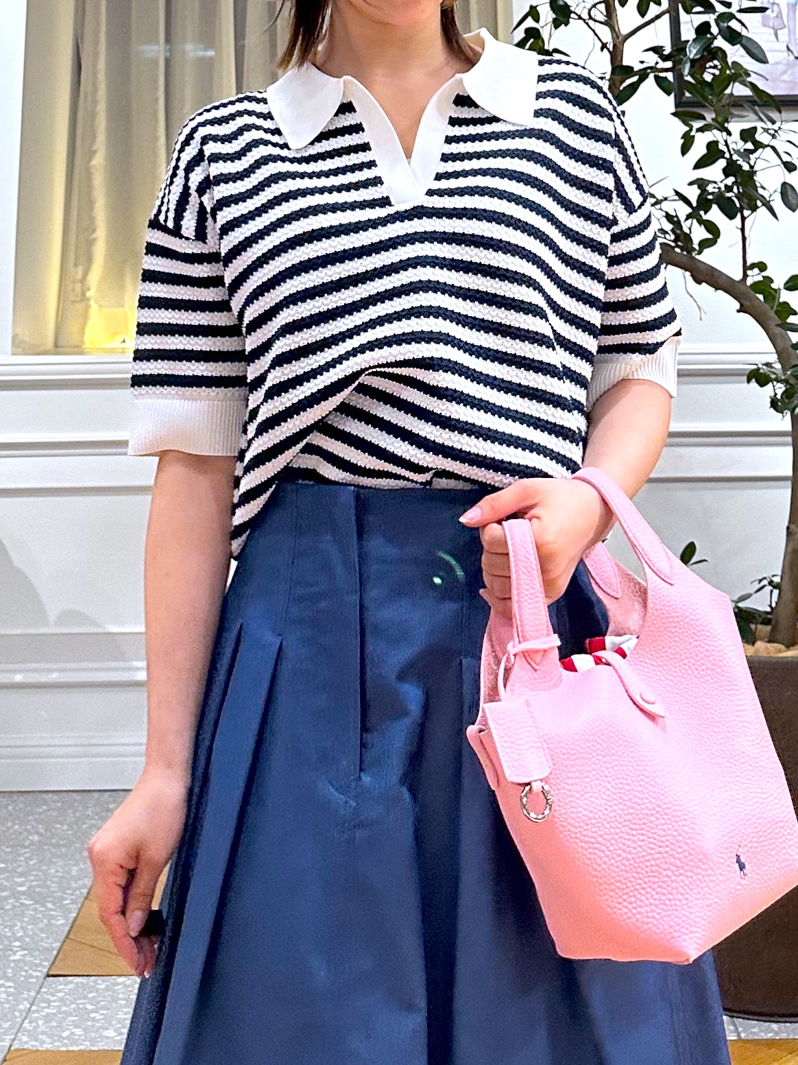 なべこさんの「DRESSTERIOR｜ウォッシャブルスキッパークロップドニット」を使ったコーディネート
