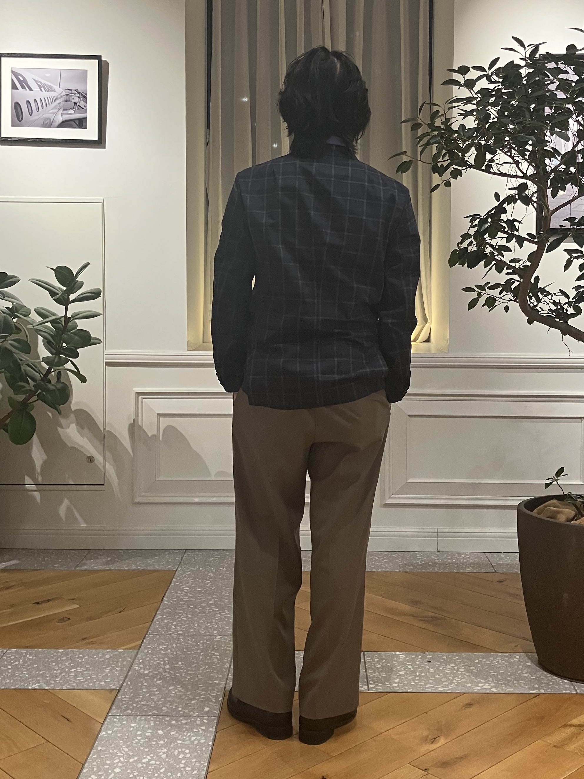junyaさんの「DRESSTERIOR｜【セットアップ可/ウォッシャブル/高通気性】DotAir チェックジャケット」を使ったコーディネート