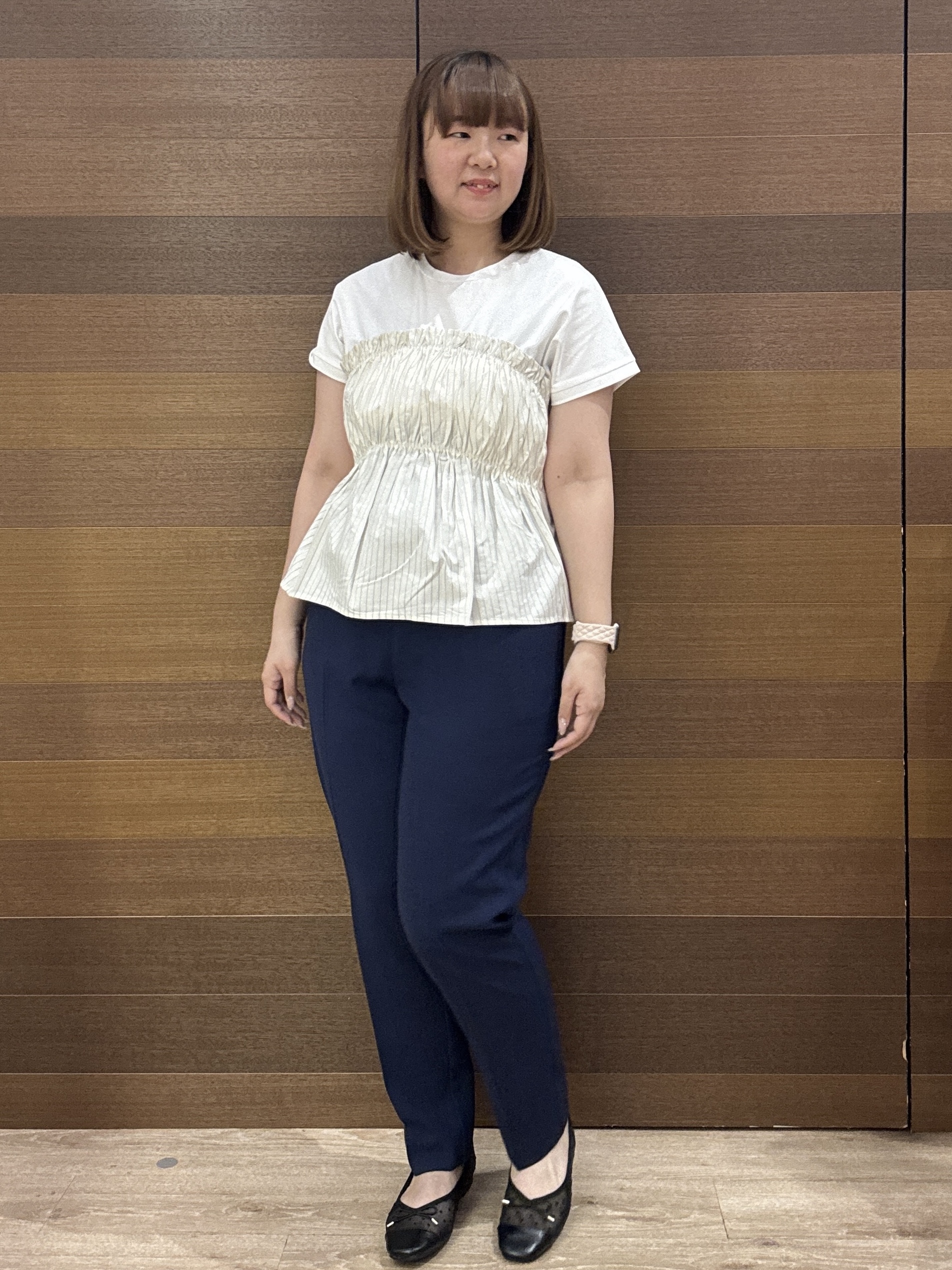 yumeさんの「OPAQUE.CLIP｜ビスチェドッキングTシャツ【洗濯機OK】」を使ったコーディネート