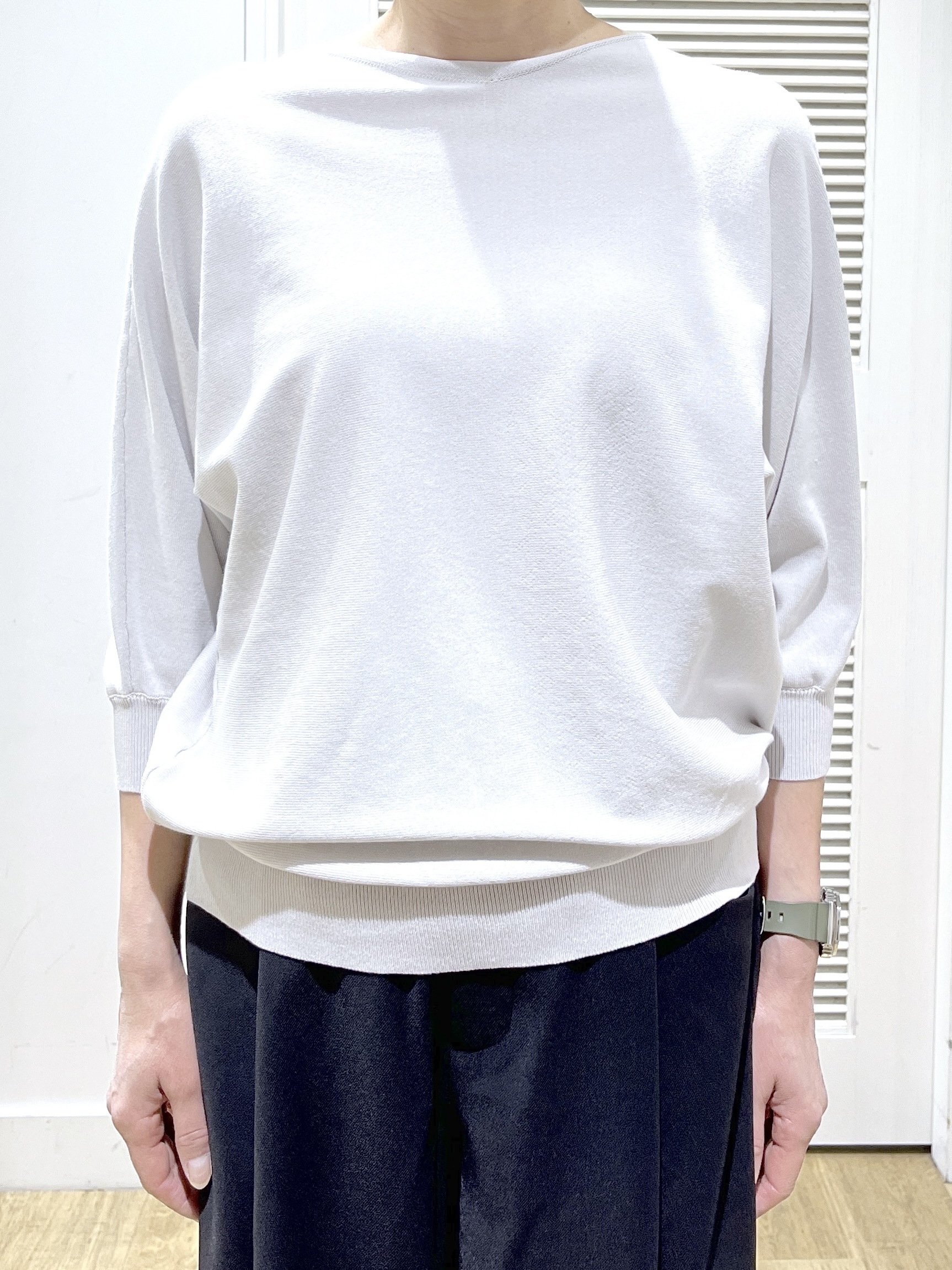 Miyazakiさんの「Dessin｜ストライプ柄バッグコンビバケツショルダー」を使ったコーディネート