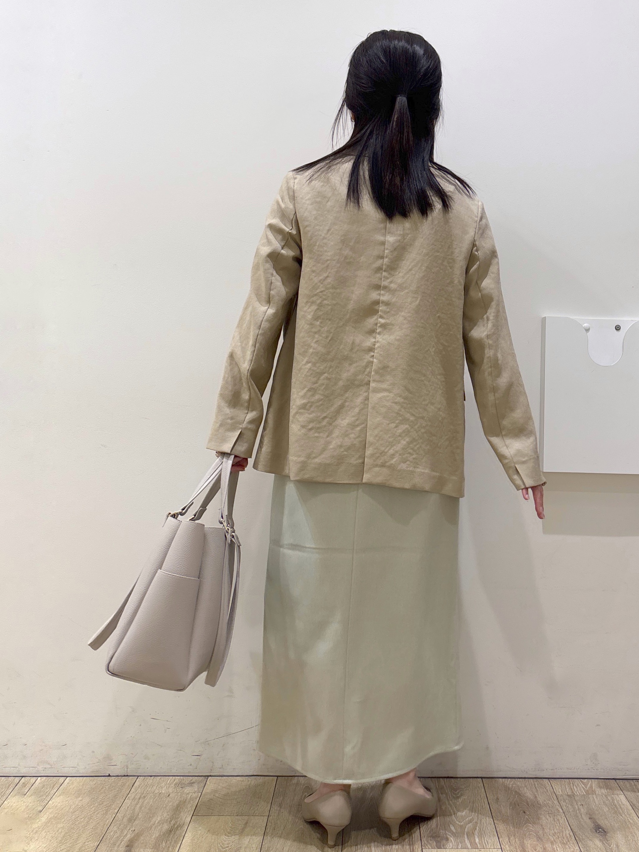 mameさんの「OPAQUE.CLIP｜【UV／接触冷感】ダブルブレストジャケット《防シワ加工／洗える》」を使ったコーディネート