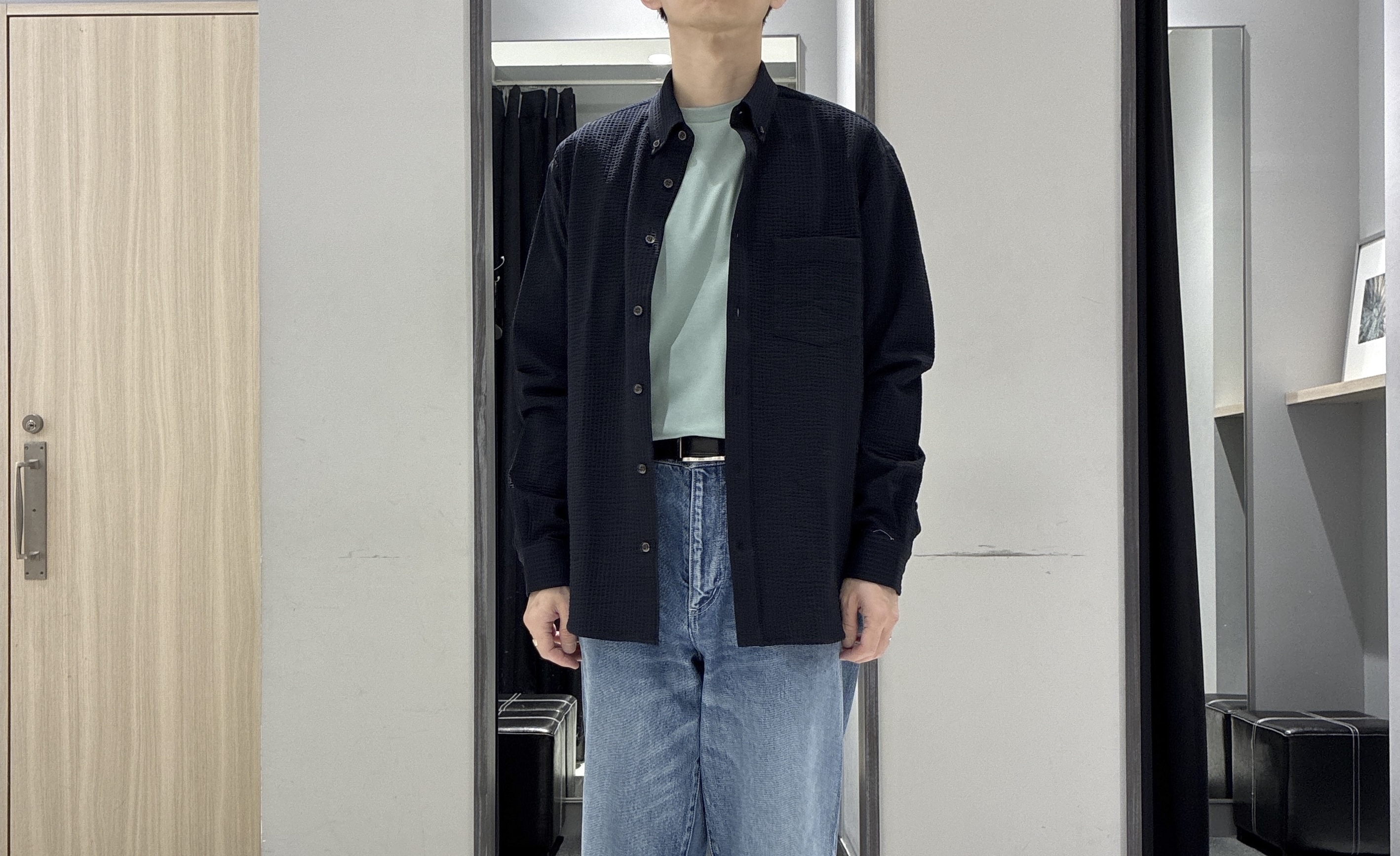 わいずみさんの「TAKEO KIKUCHI｜【抗菌防臭/シーズンレス】シアサッカー ジャージシャツ」を使ったコーディネート