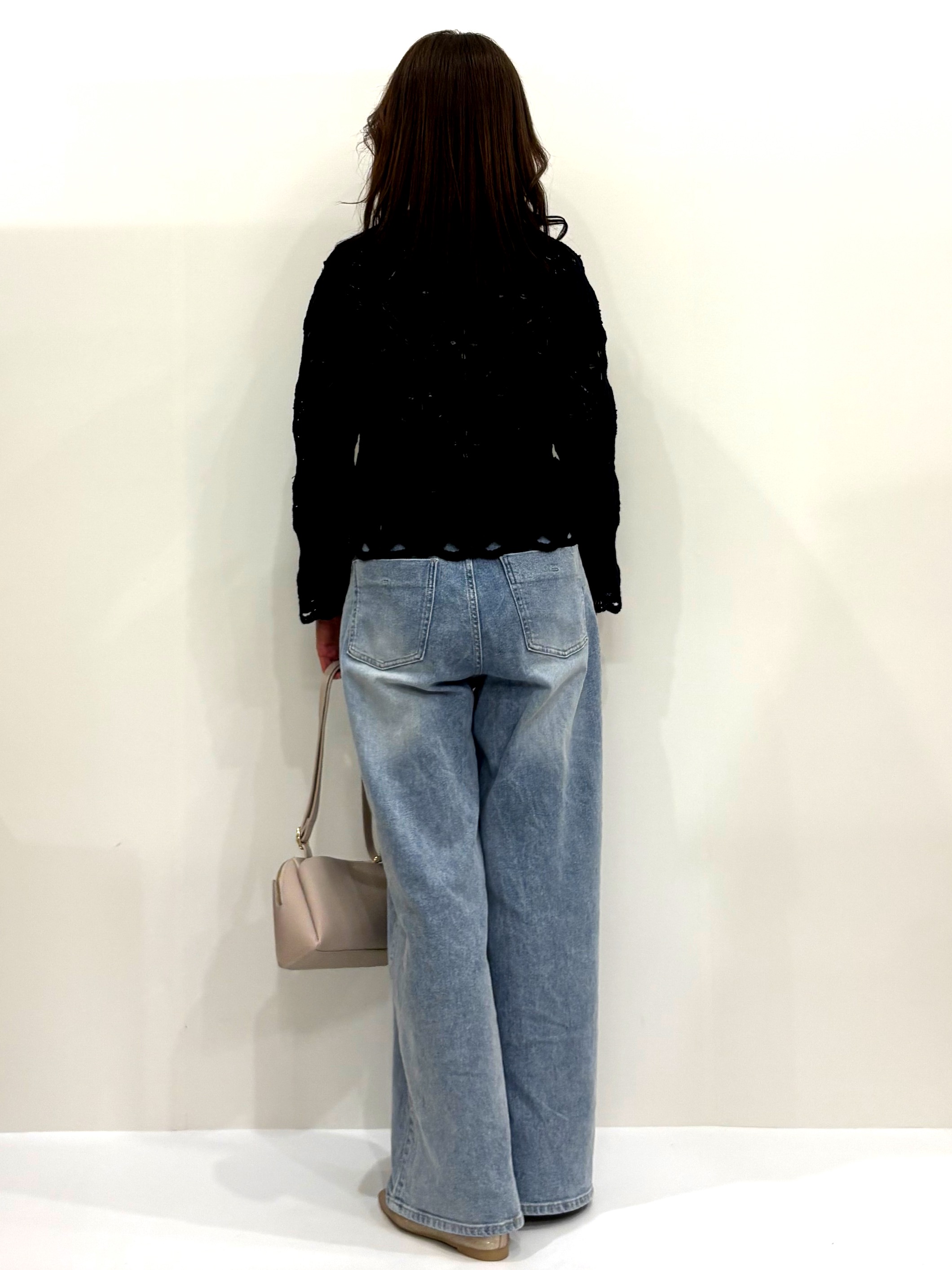 Satoさんの「OPAQUE.CLIP｜かぎ針風ニットカーディガン【洗濯機OK】」を使ったコーディネート