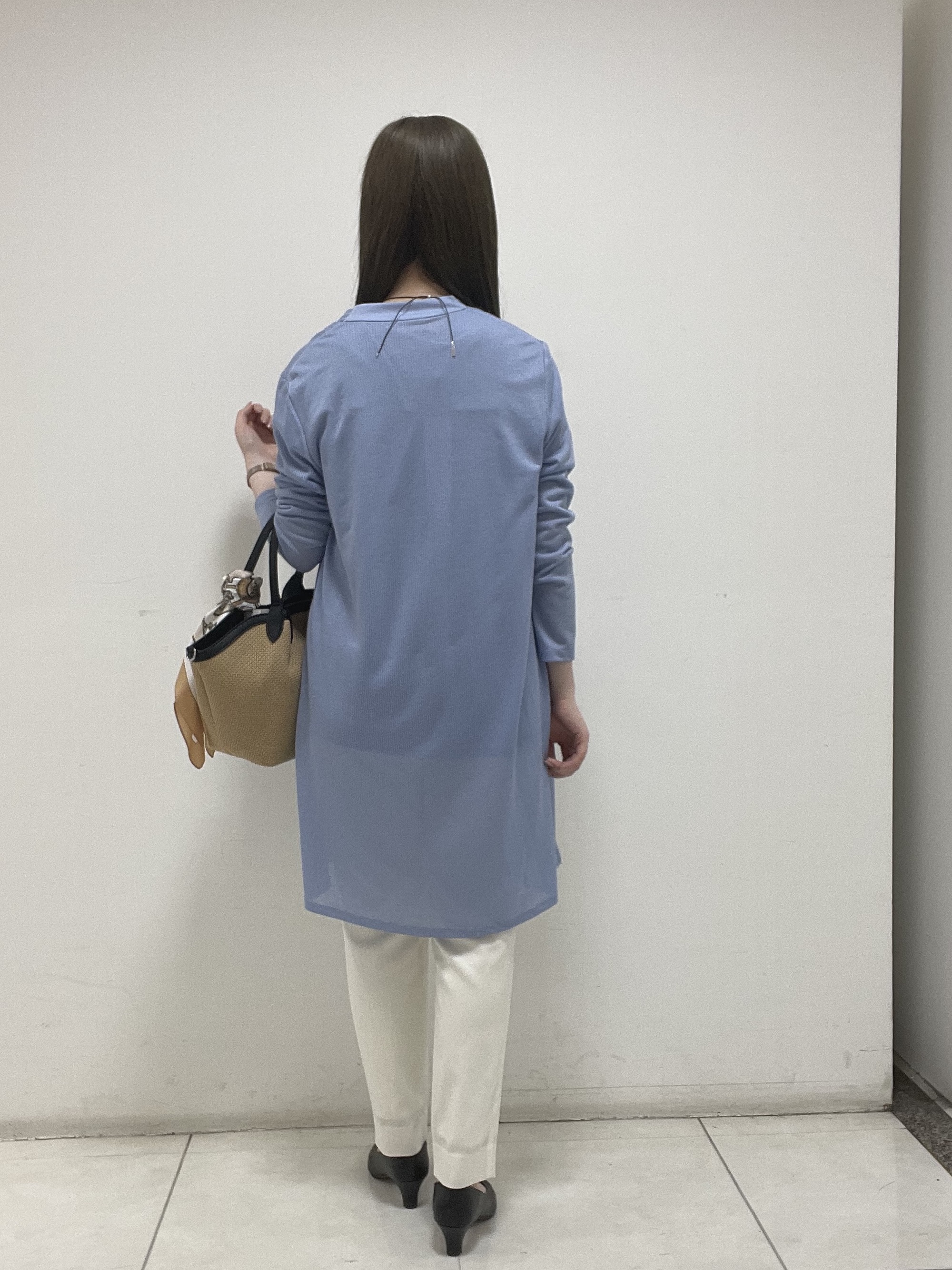 mさんの「INDIVI｜【洗える／アンサンブル可能】シアースストライプトップス」を使ったコーディネート