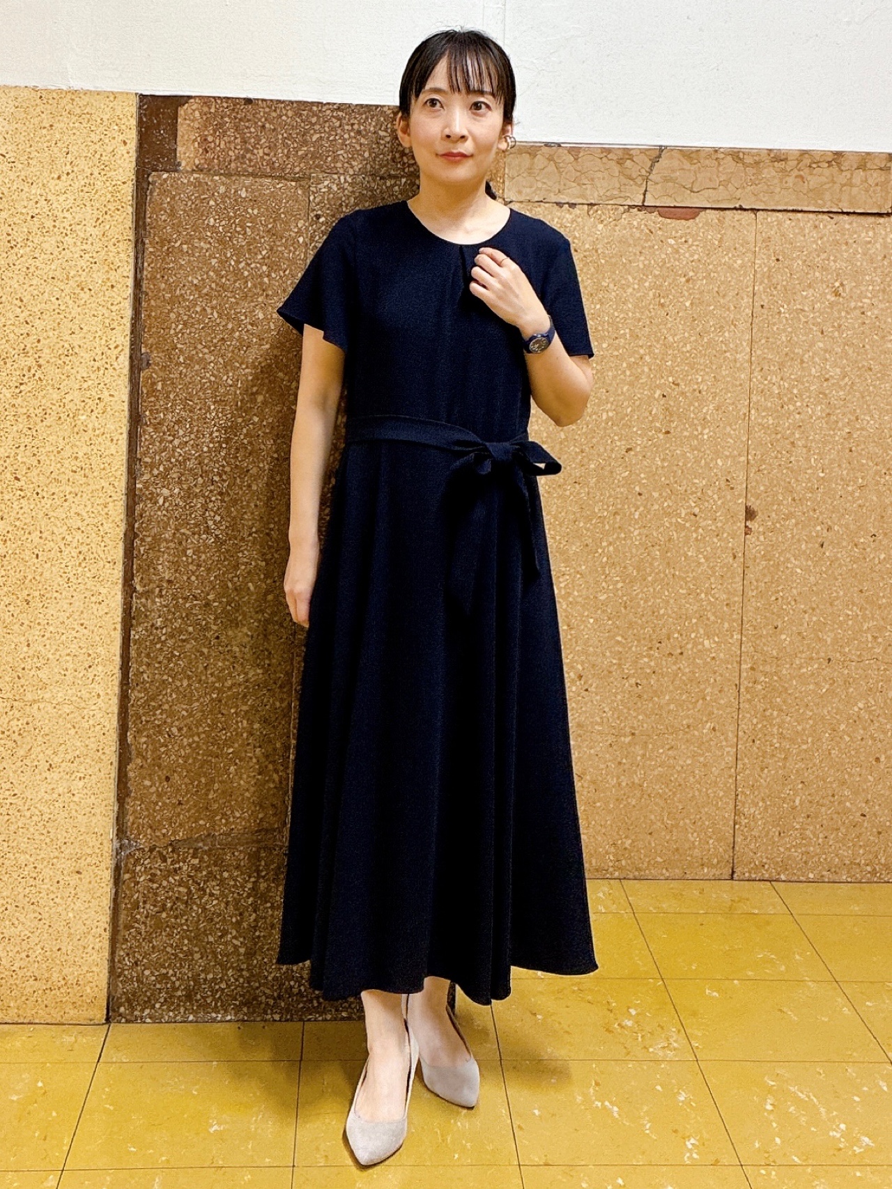 hattoriさんの「INDIVI｜【接触冷感/吸水速乾/洗える】ドレープツイルワンピース」を使ったコーディネート