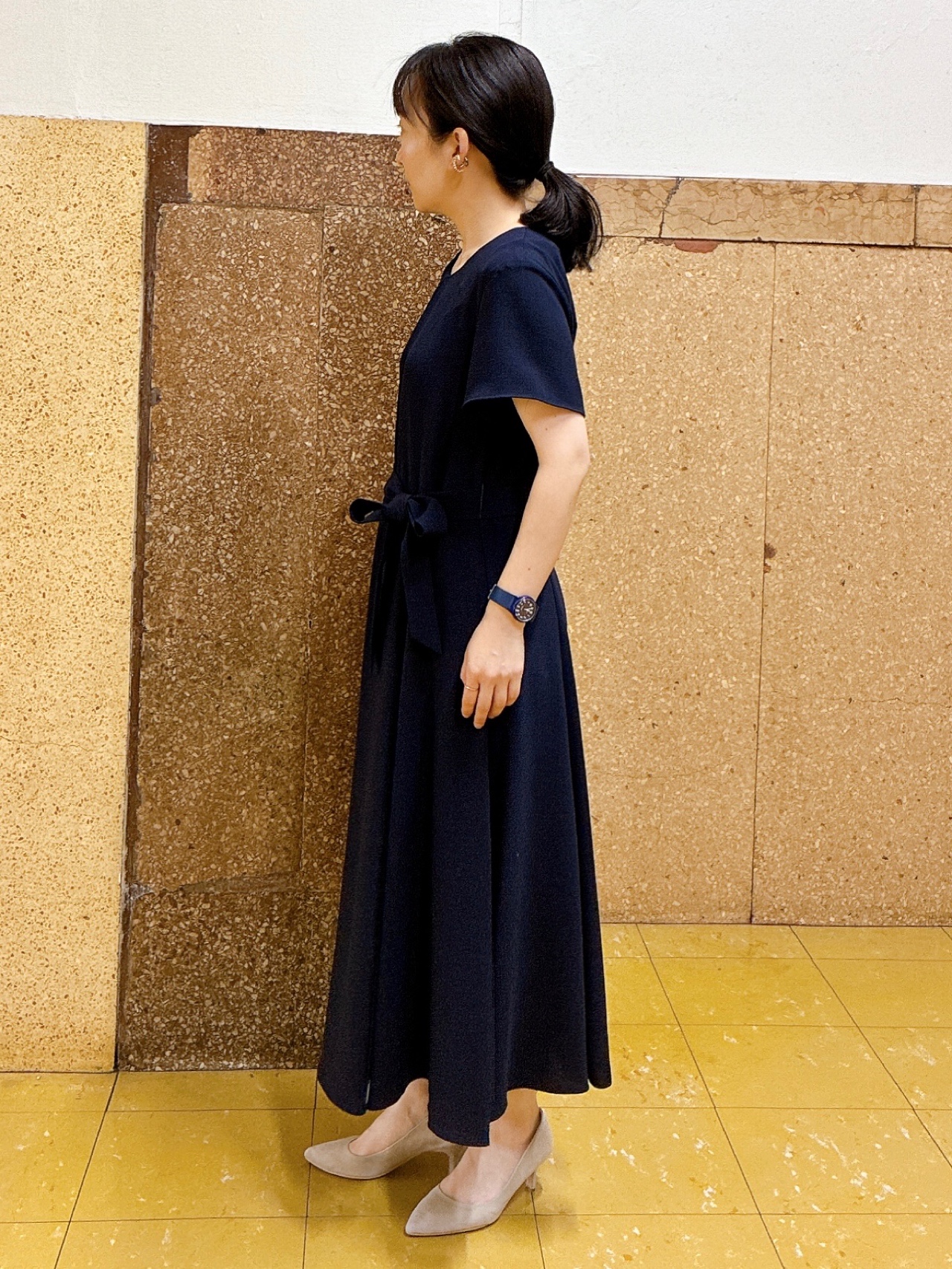 hattoriさんの「INDIVI｜【接触冷感/吸水速乾/洗える】ドレープツイルワンピース」を使ったコーディネート