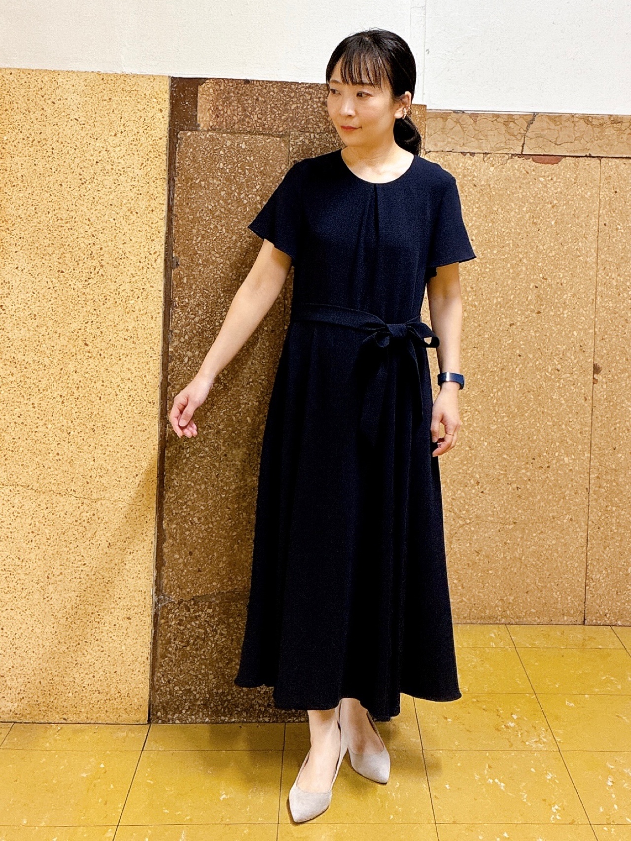 hattoriさんの「INDIVI｜【接触冷感/吸水速乾/洗える】ドレープツイルワンピース」を使ったコーディネート