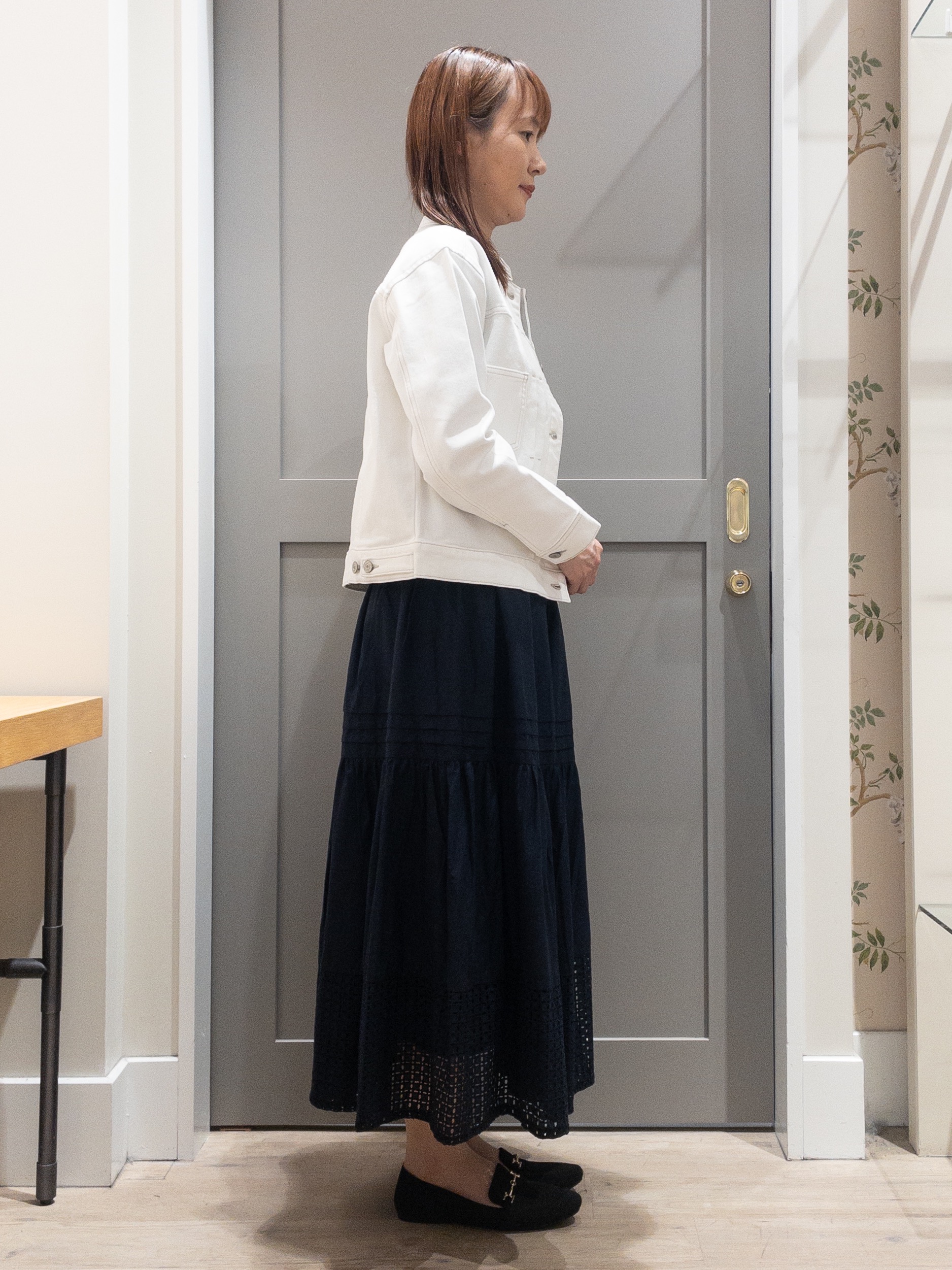 おみつさんの「grove｜着心地軽やか、動きやすいストレッチデニムジャケット」を使ったコーディネート