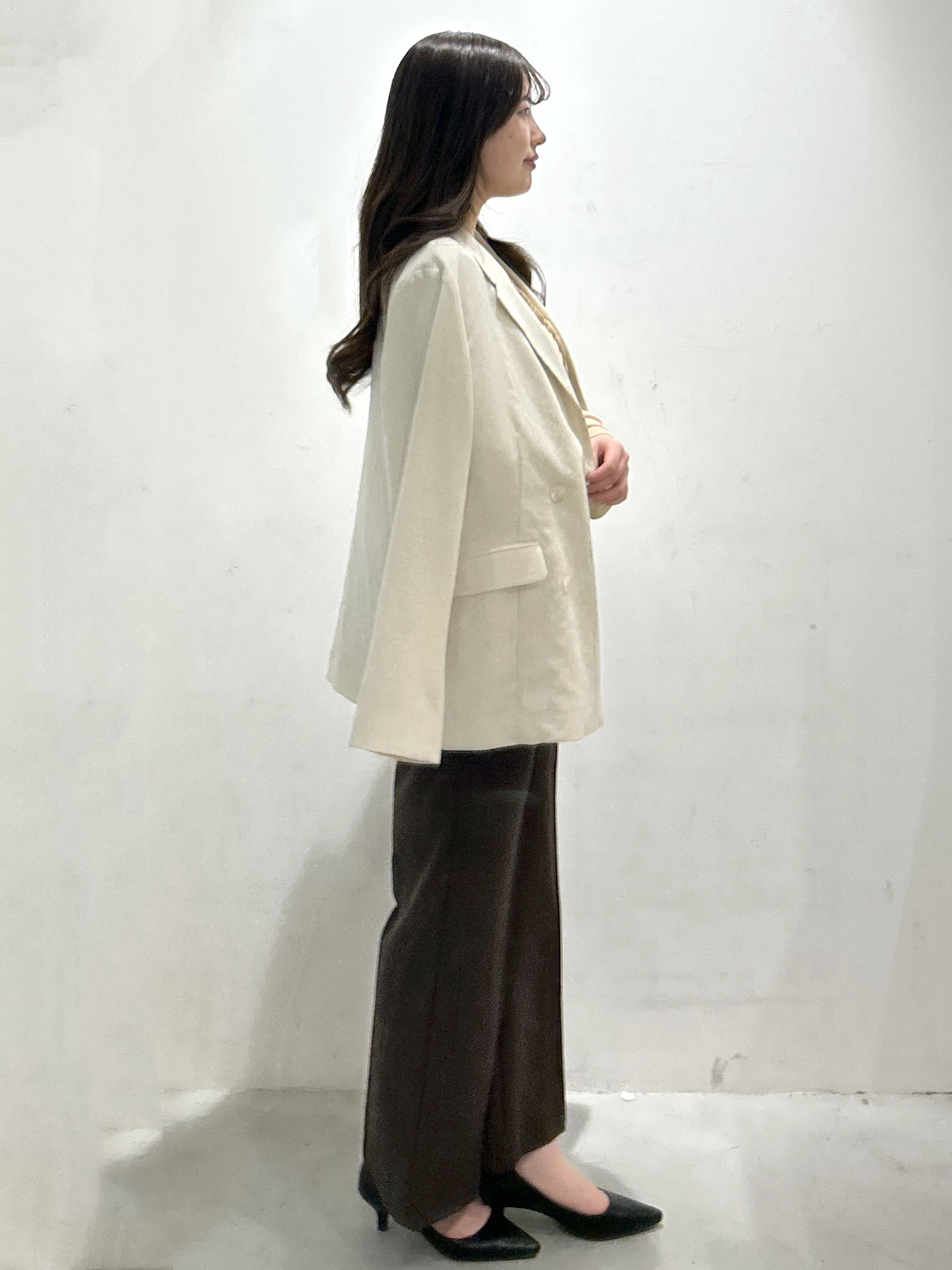 sayaさんの「OPAQUE.CLIP｜【UV／接触冷感】ダブルブレストジャケット《防シワ加工／洗える》」を使ったコーディネート