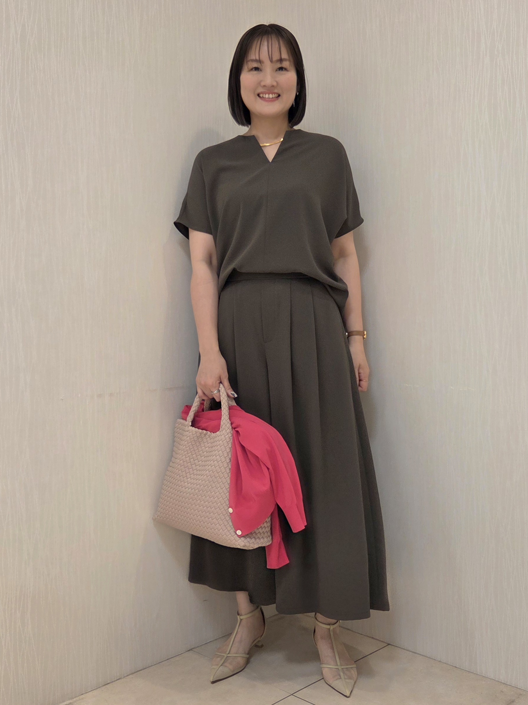 naokoさんの「UNTITLED｜【9色展開/アンサンブル可】コットンクルーネックカーディガン」を使ったコーディネート