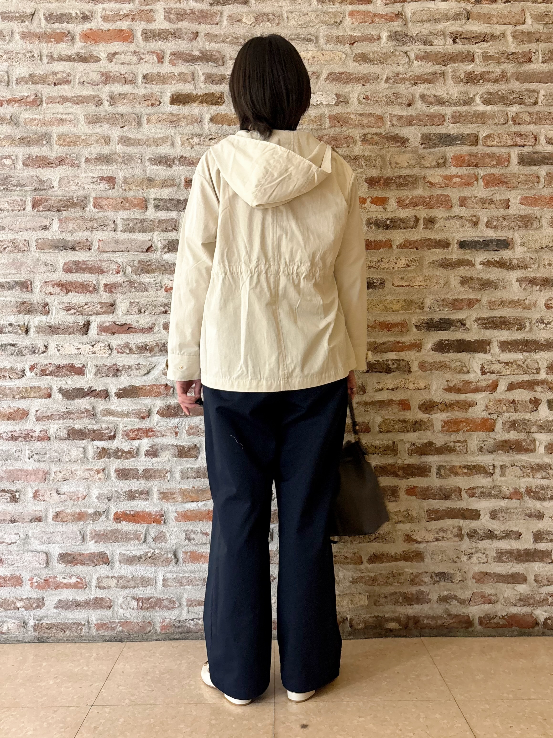 しばさんの「THE SHOP TK｜【ウエスト調節可能ですっきり見え】フーデットブルゾン/洗える」を使ったコーディネート