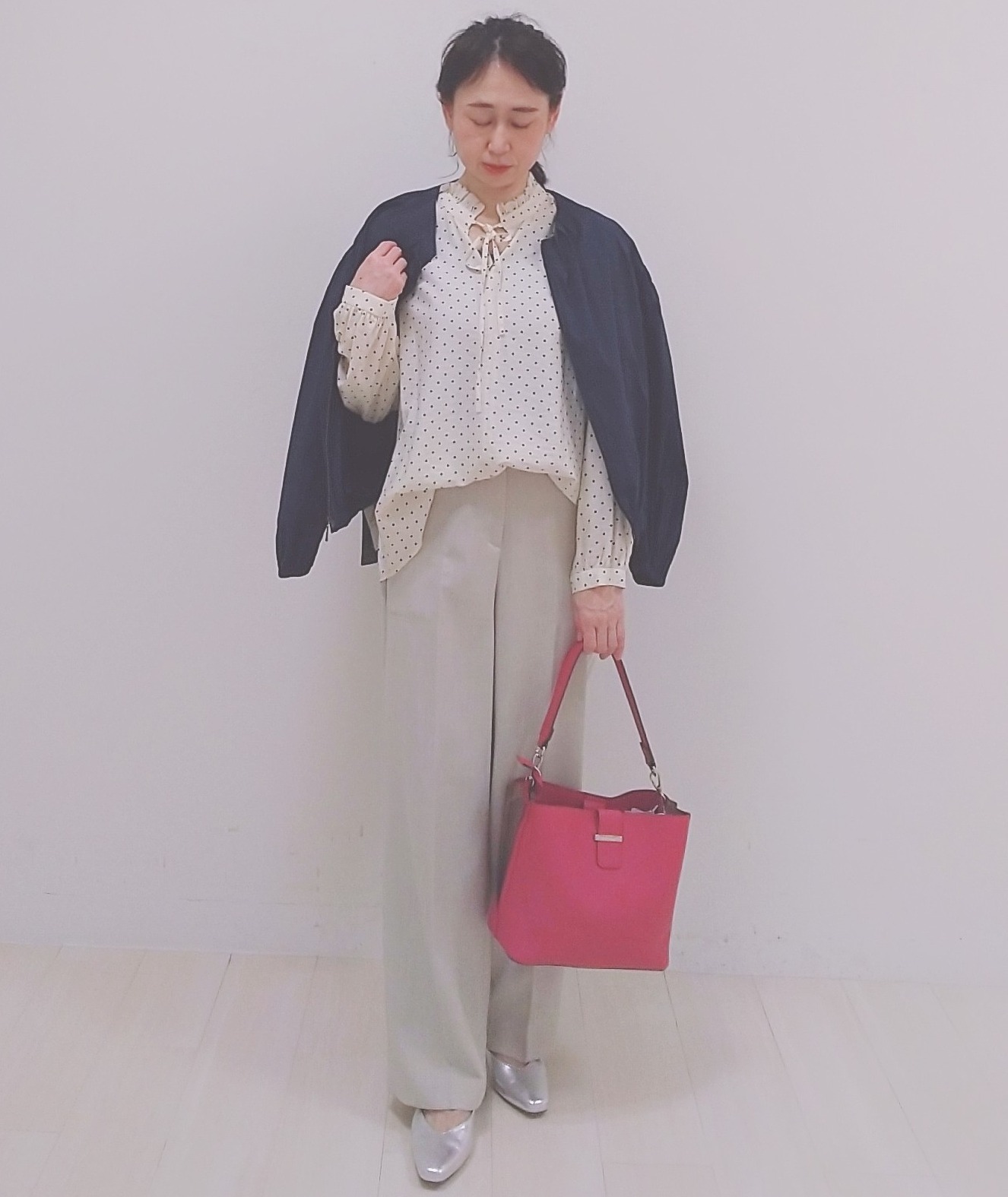 SANAさんの「Reflect｜フロントファスナーシアーブルゾン」を使ったコーディネート