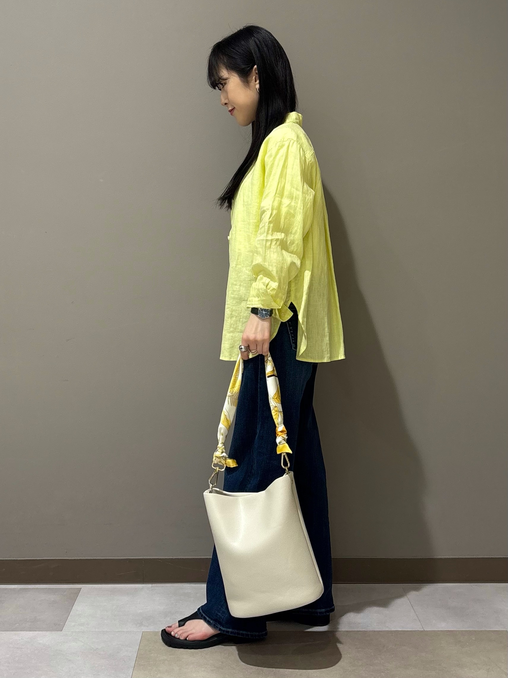 KEIKOさんの「INDIVI｜【接触冷感／2WAY】カシュクールリネンシャツ」を使ったコーディネート