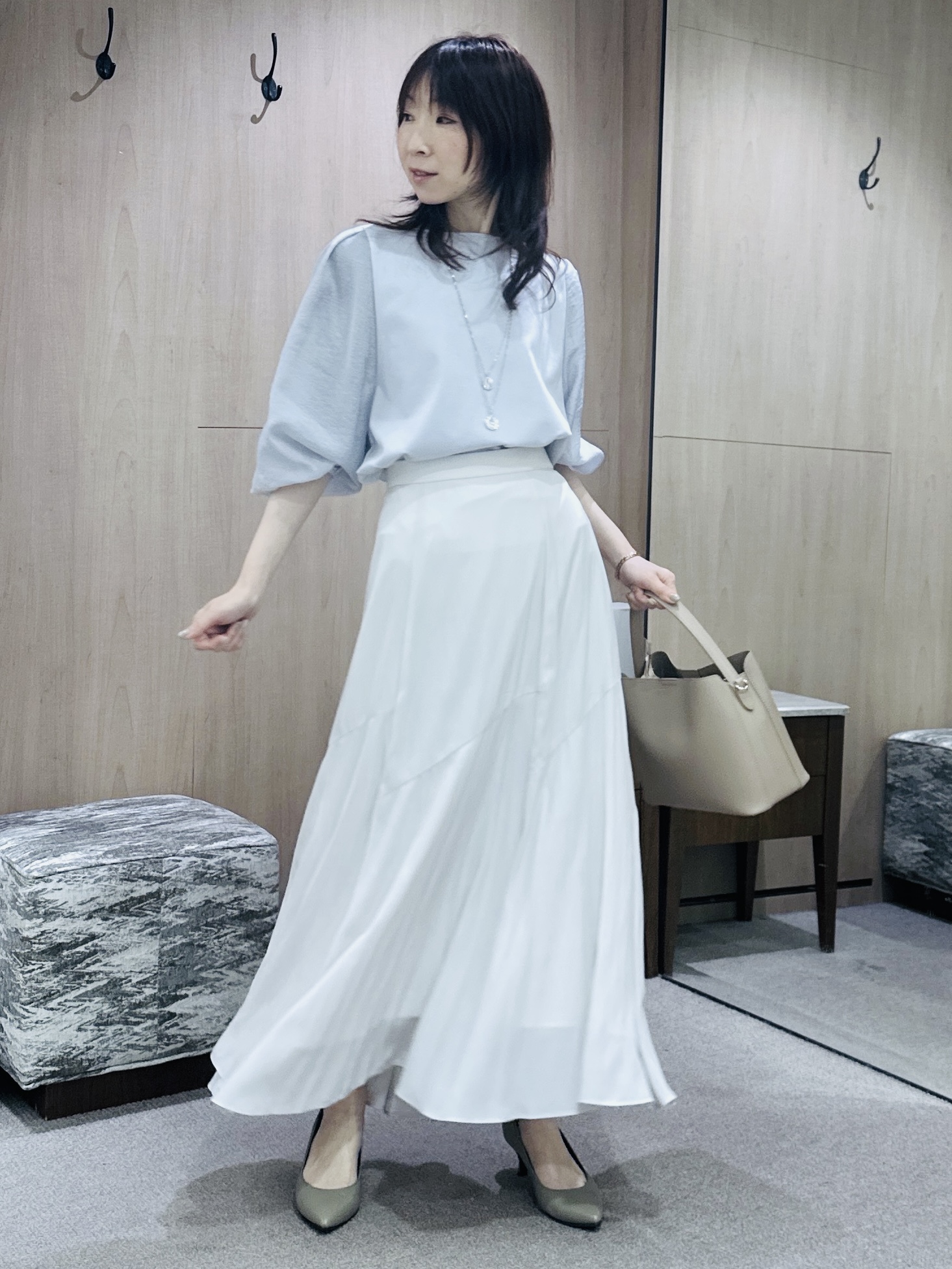 Miwaさんの「UNTITLED｜【洗える/袖シアー】ポンチ袖ボリュームトップス」を使ったコーディネート