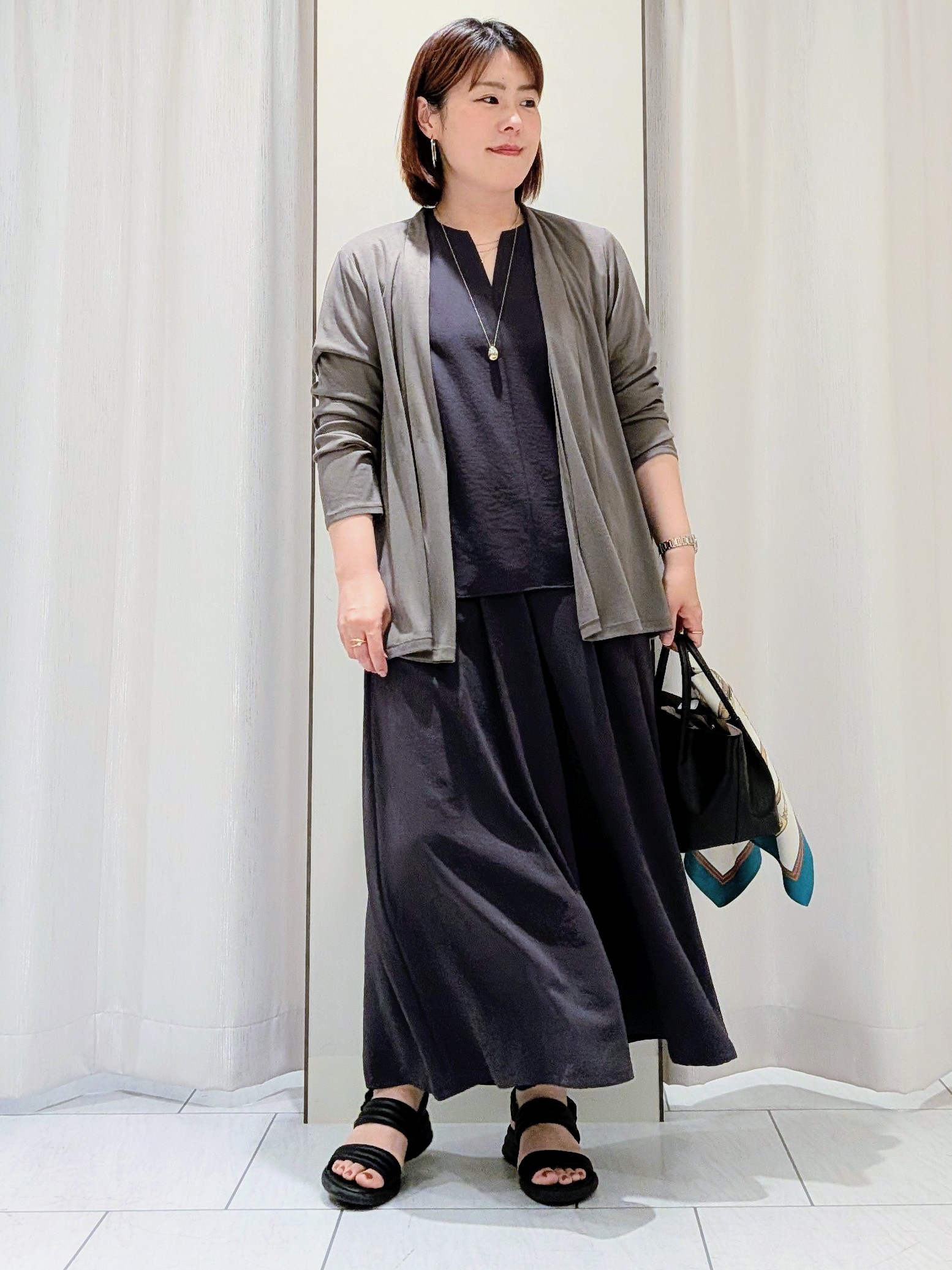 Onumaさんの「UNTITLED｜【接触冷感/UVカット/遮熱機能】フライスジャージカーディガン」を使ったコーディネート