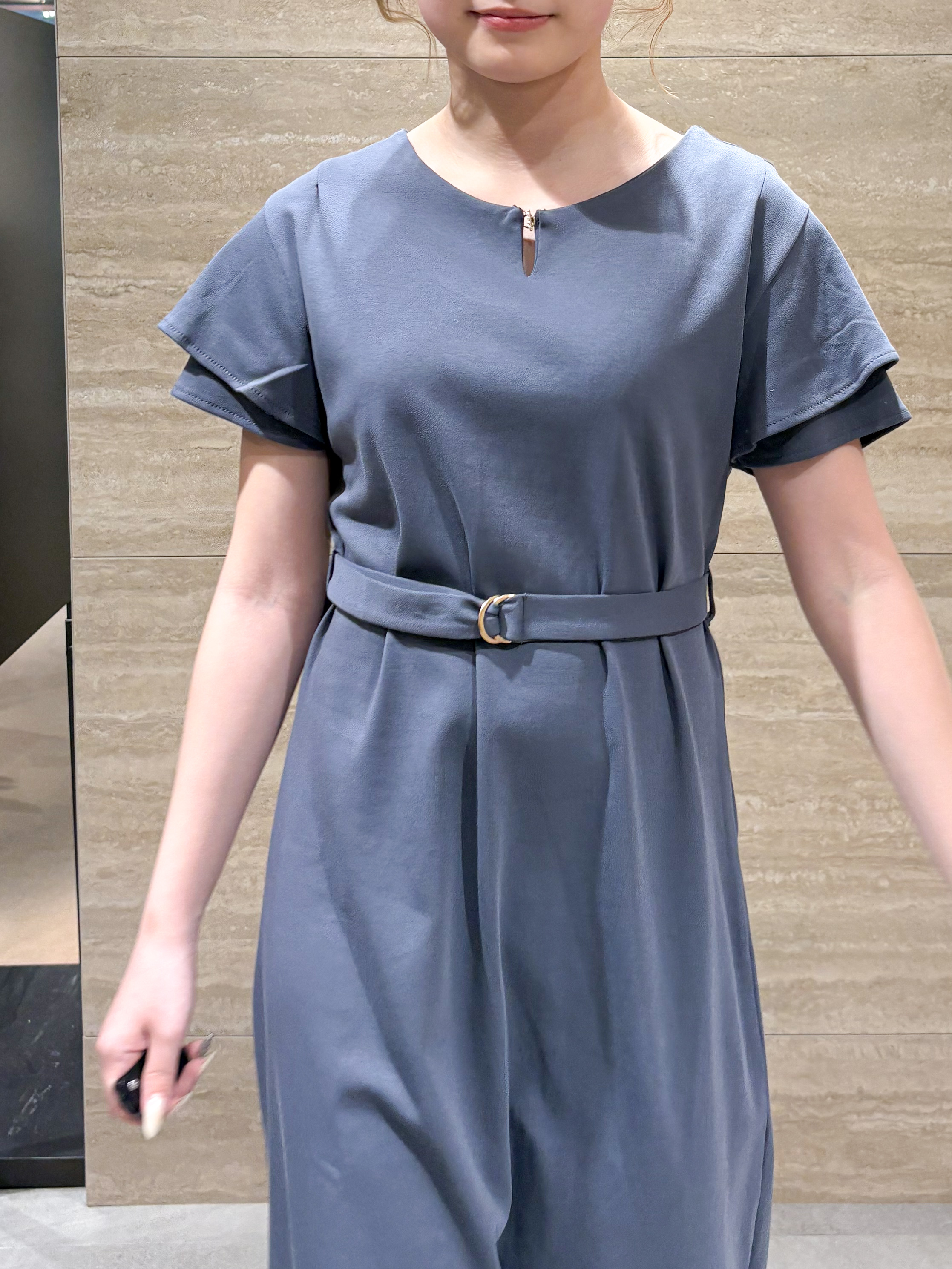 ふうかさんの「index｜【接触冷感／UVケア】Iラインフレアスリーブワンピース《洗濯機OK／XS～3L／6col》」を使ったコーディネート