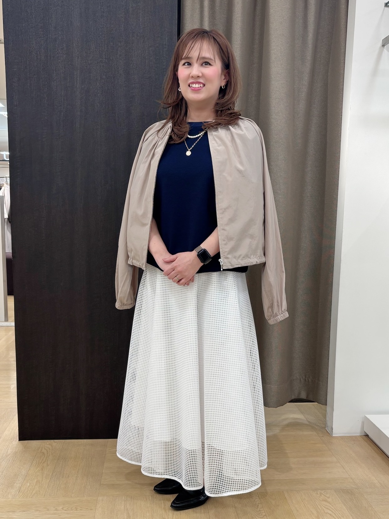 Keiさんの「UNTITLED｜【11色展開/体型カバー】前後2WAYフレンチスリーブニット」を使ったコーディネート