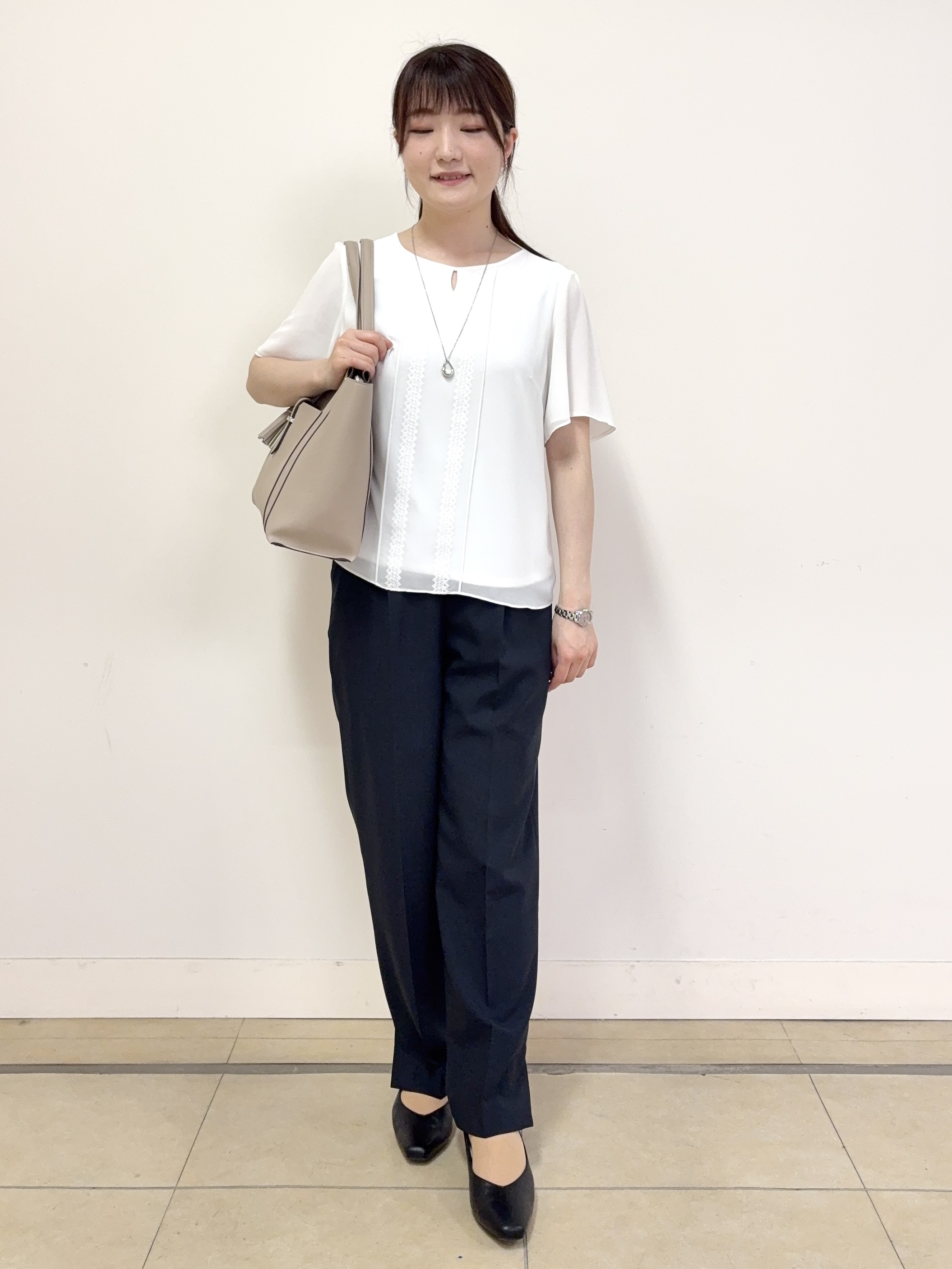 mikiさんの「Reflect｜【UVカット／接触冷感】五分袖シフォンブラウス」を使ったコーディネート