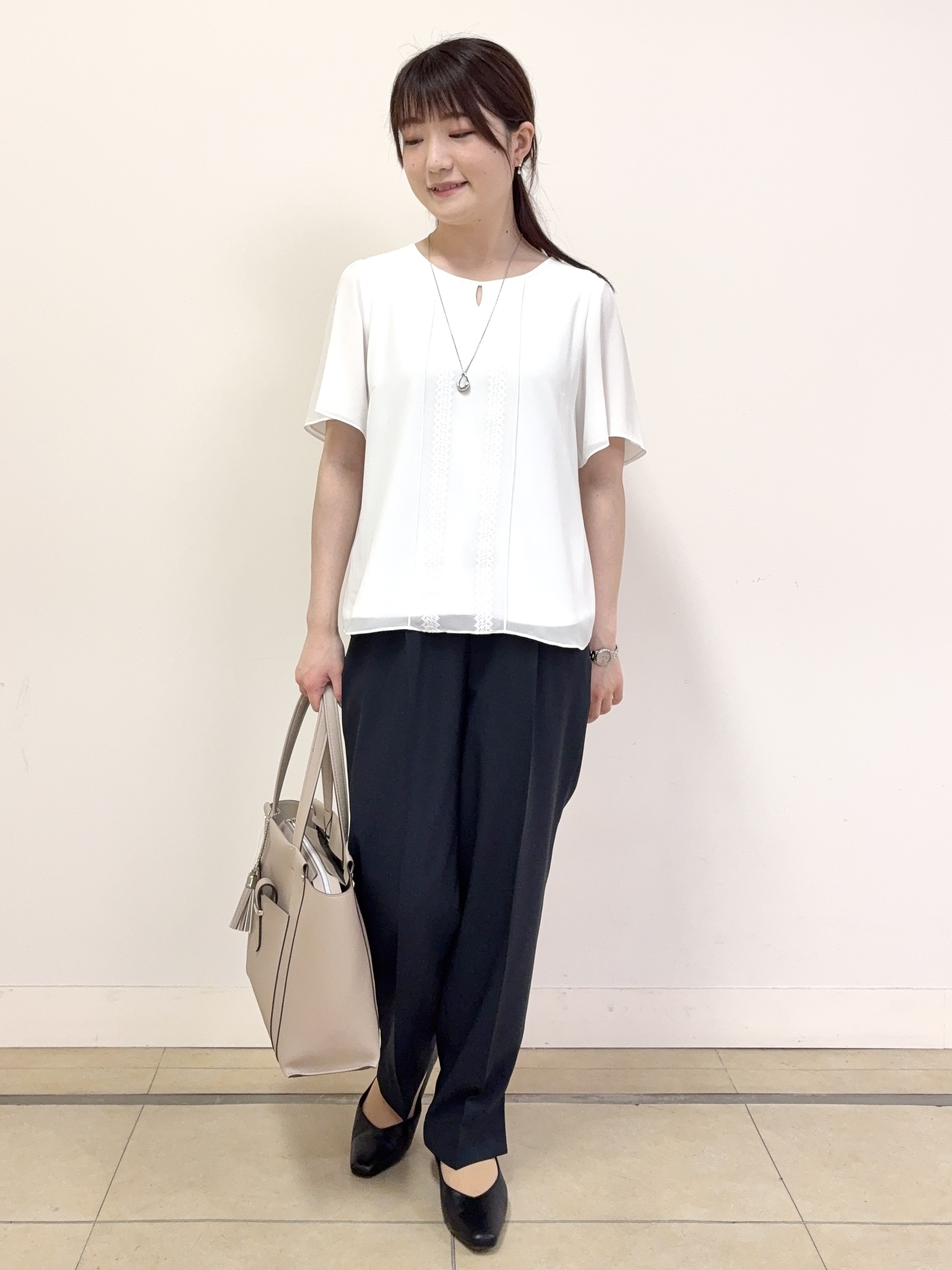 mikiさんの「Reflect｜【UVカット／接触冷感】五分袖シフォンブラウス」を使ったコーディネート
