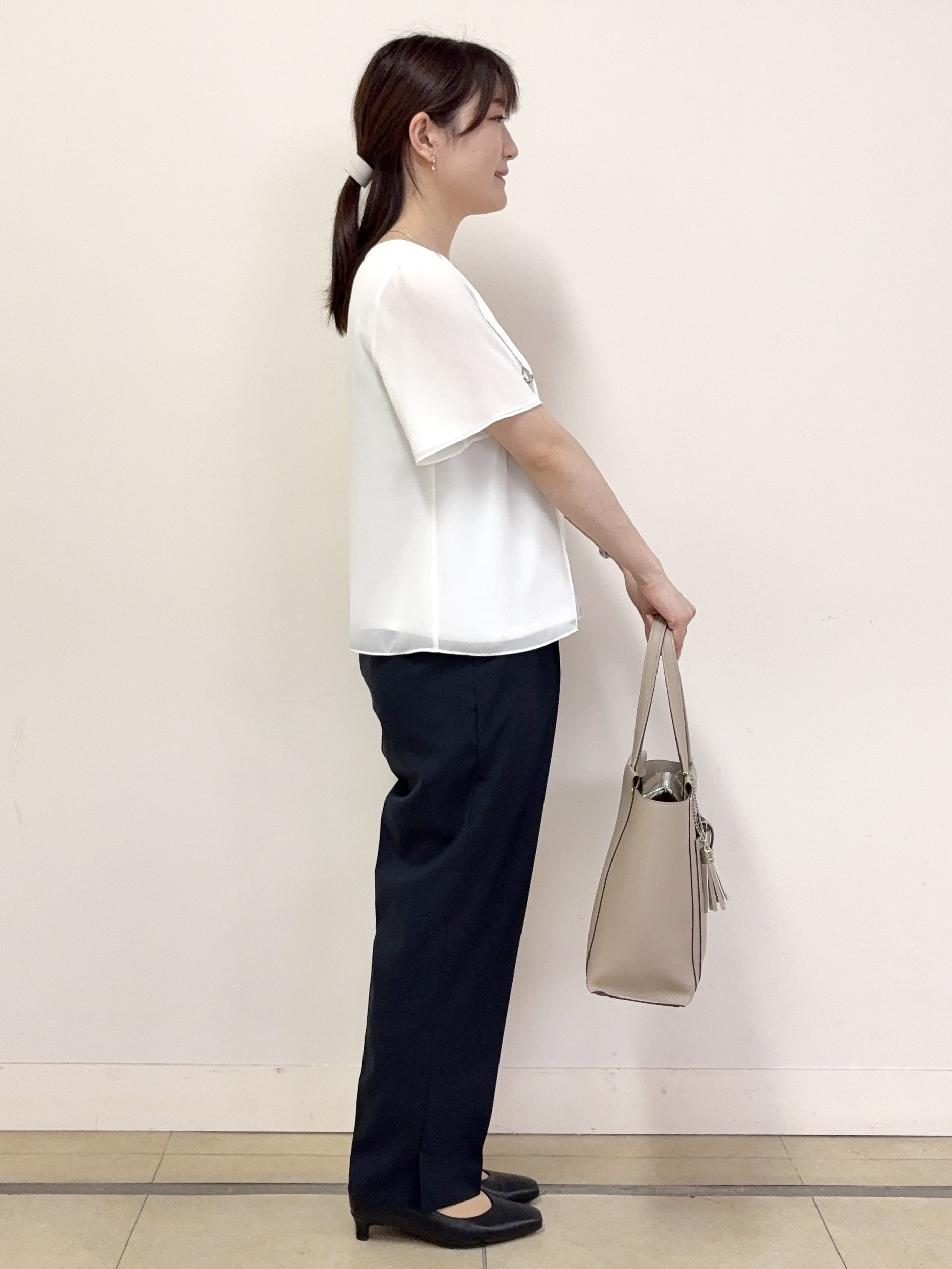 mikiさんの「Reflect｜【UVカット／接触冷感】五分袖シフォンブラウス」を使ったコーディネート