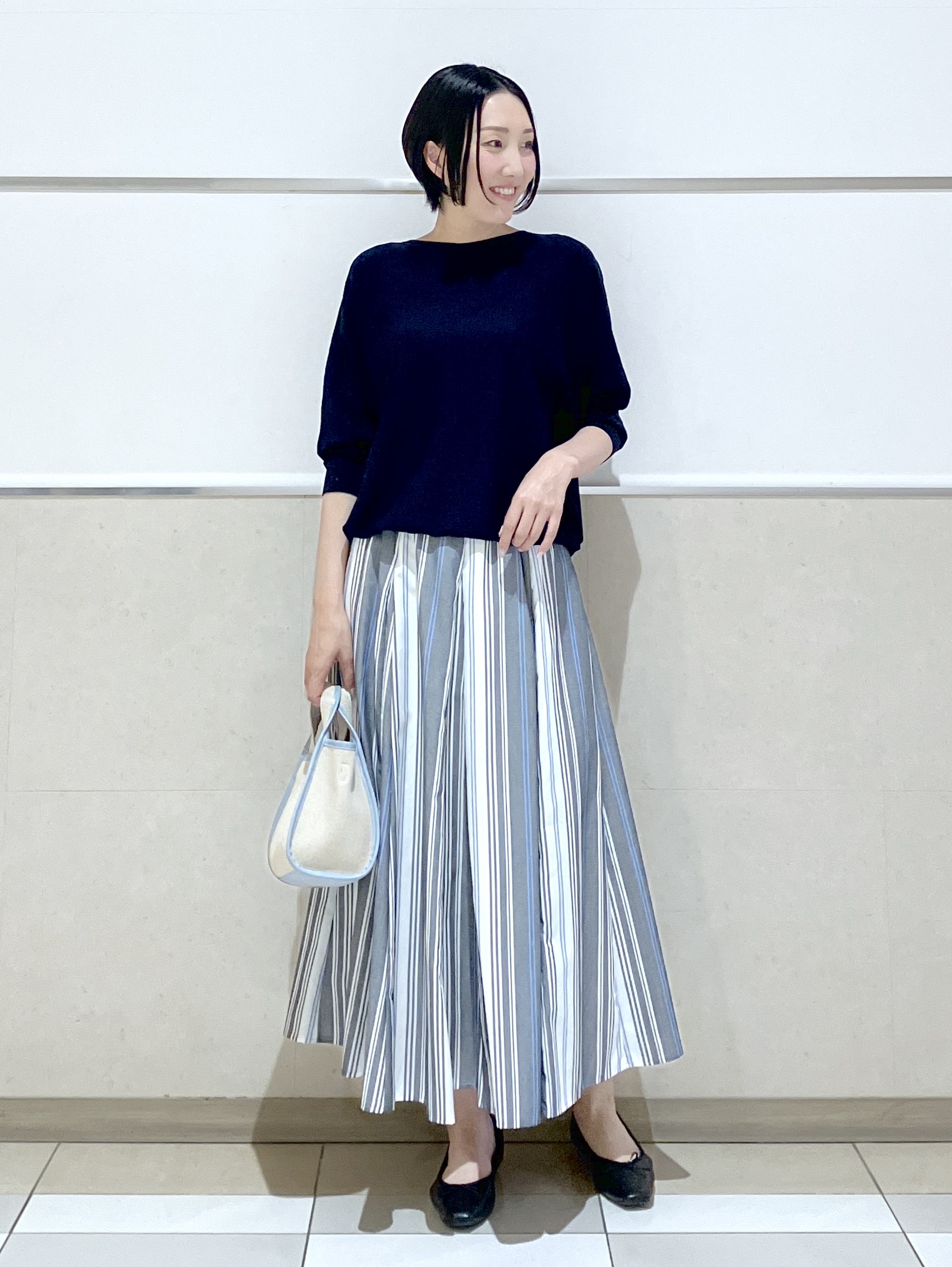 eriko さんの「Dessin｜【洗える】後ろボタンニットプルオーバー七分袖」を使ったコーディネート