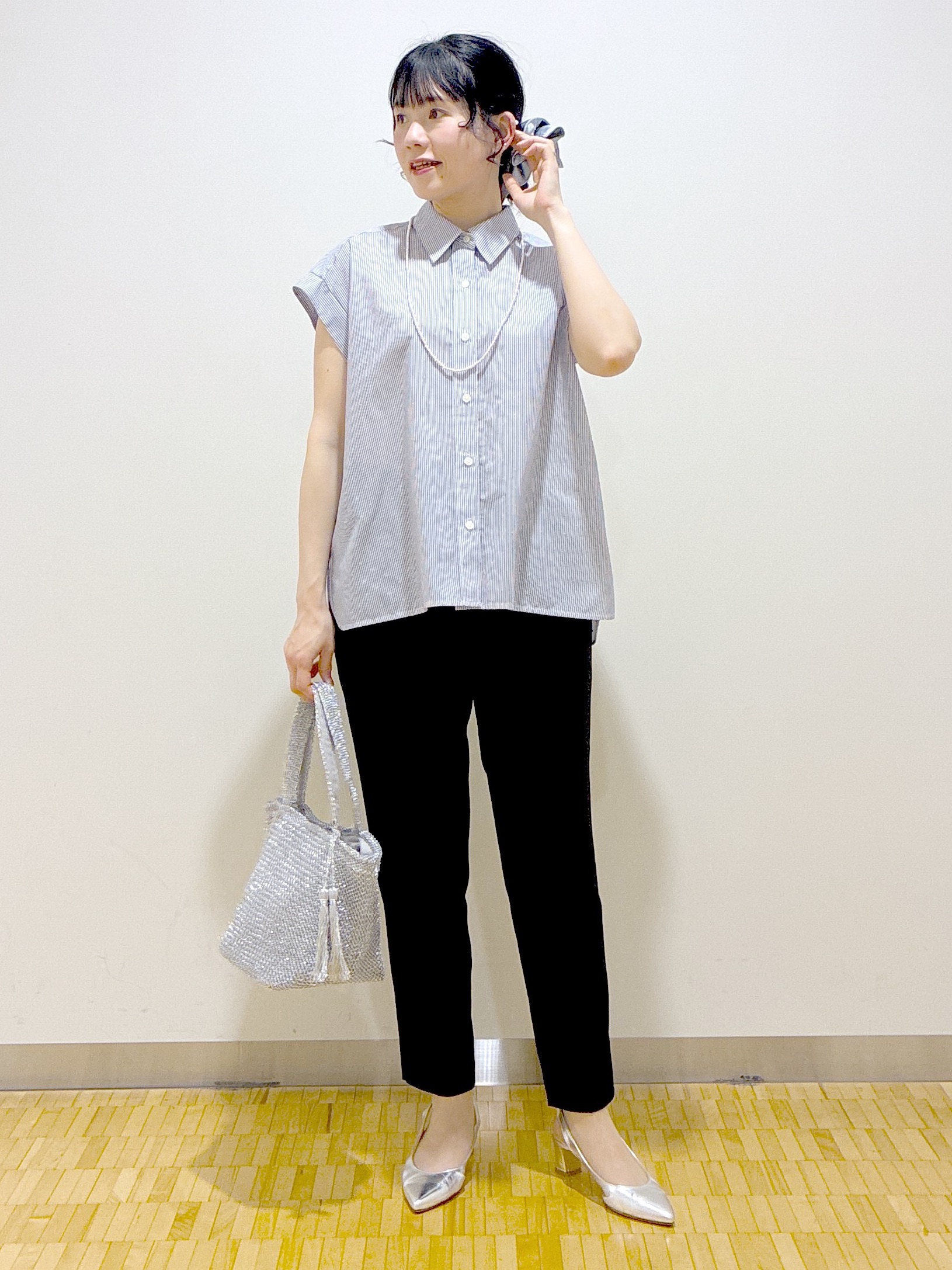  beni_gingerさんの「Reflect｜【接触冷感】フレンチスリーブシャツブラウス」を使ったコーディネート
