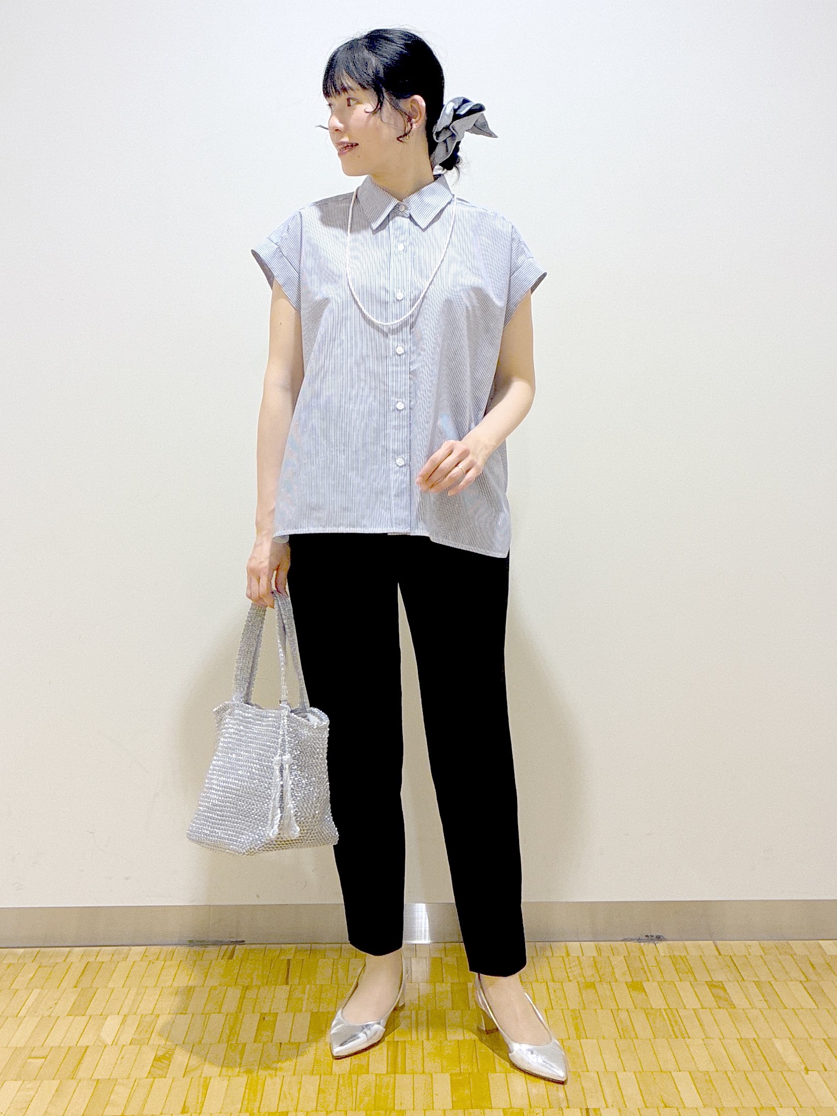  beni_gingerさんの「Reflect｜【接触冷感】フレンチスリーブシャツブラウス」を使ったコーディネート